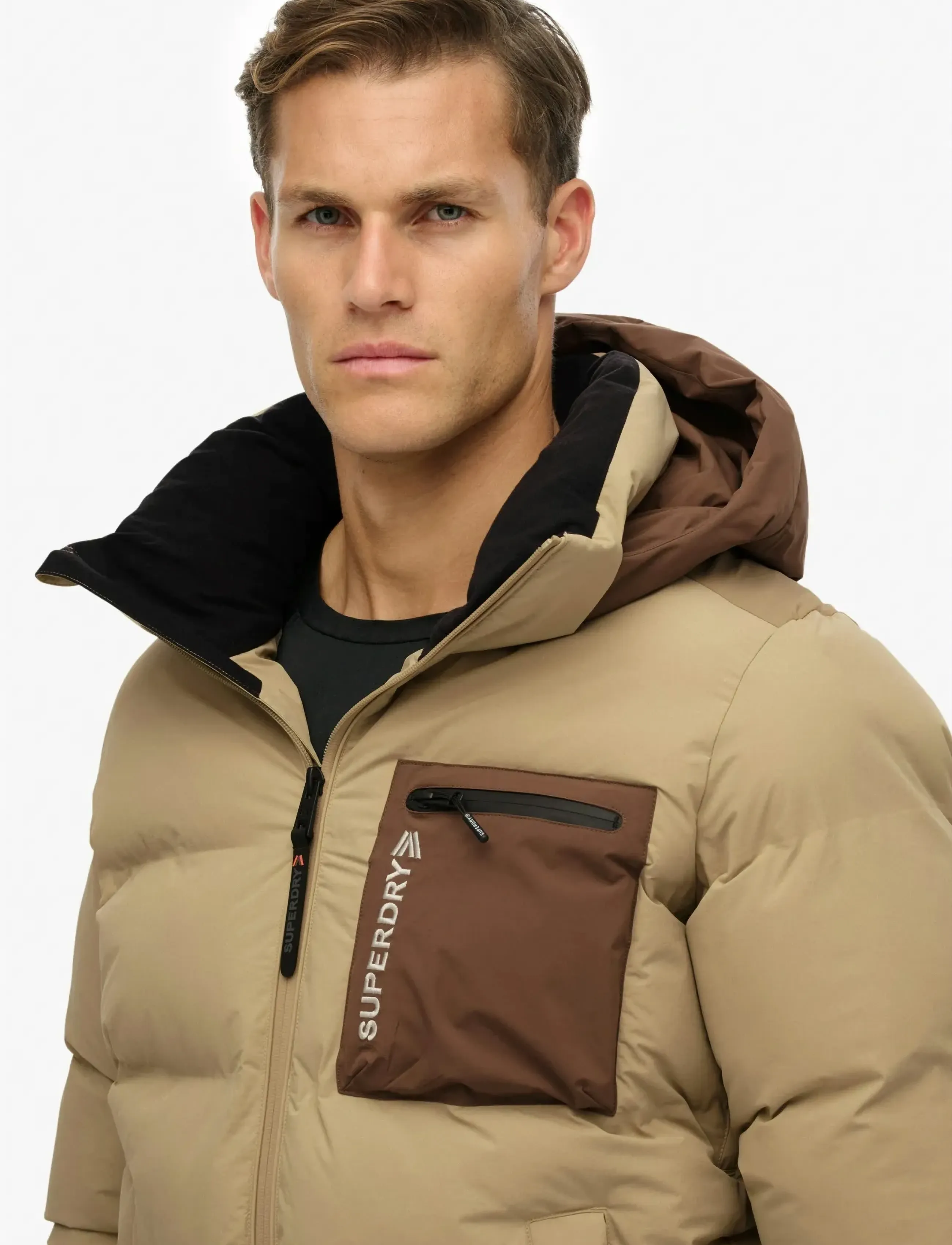 Superdry Sport - SKI SPORTS PADDED BLOCK JACKET - ski jackets - buckwheat beige - 2