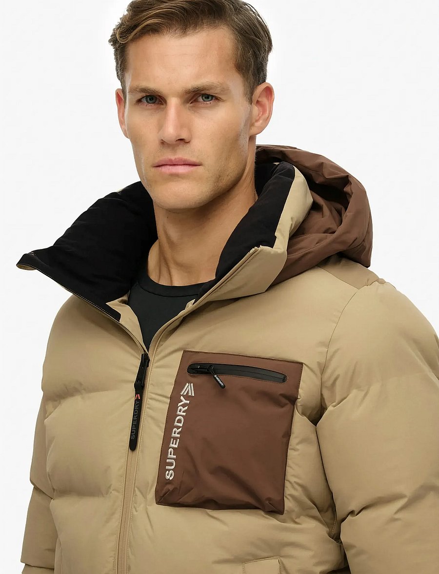 Superdry Sport - SKI SPORTS PADDED BLOCK JACKET - skijakker - buckwheat beige - 2