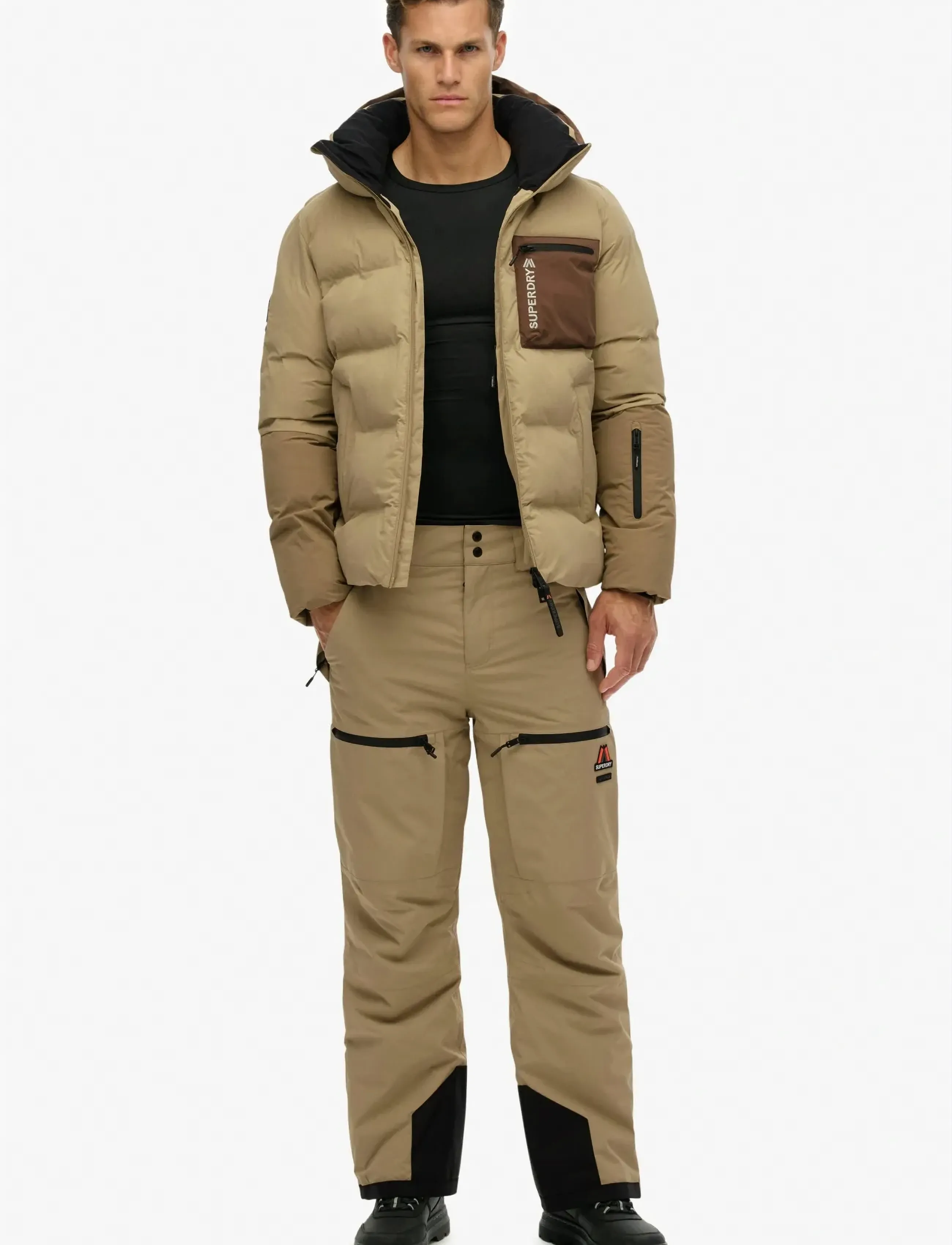 Superdry Sport - SKI SPORTS PADDED BLOCK JACKET - ski jackets - buckwheat beige - 4