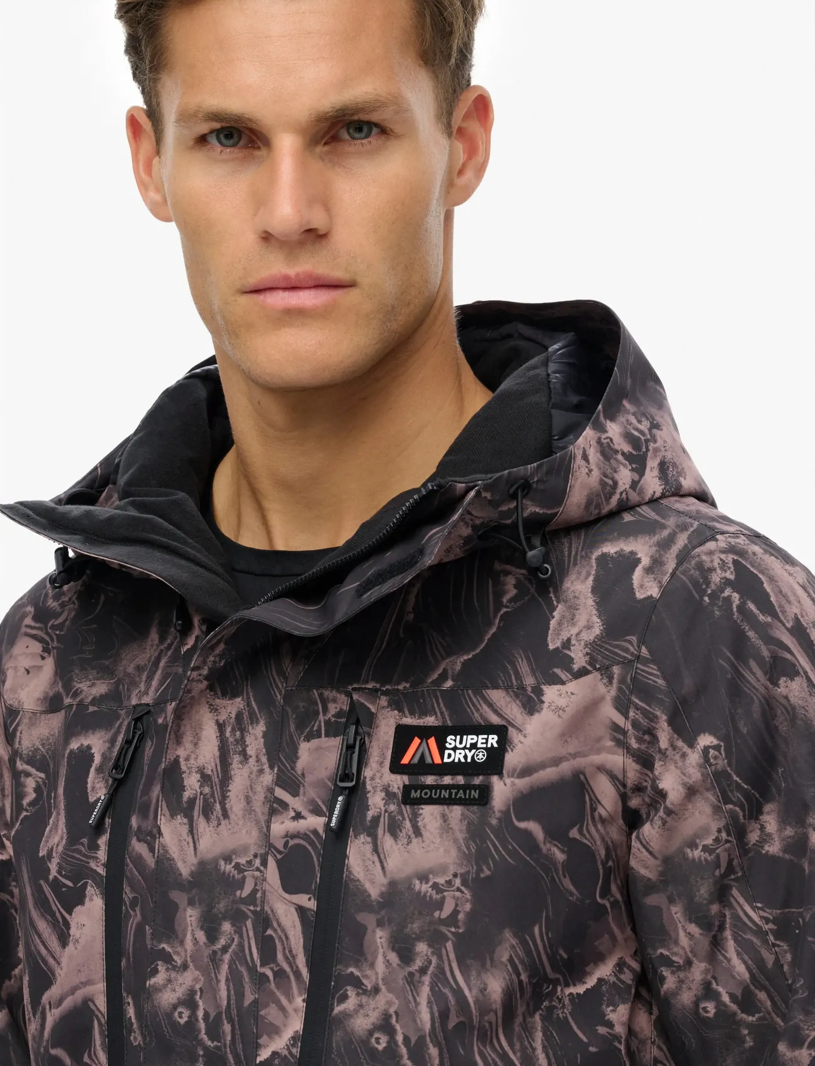 Superdry Sport - HOODED SKI SHELL JACKET - skijakker - woodgrain print - 2