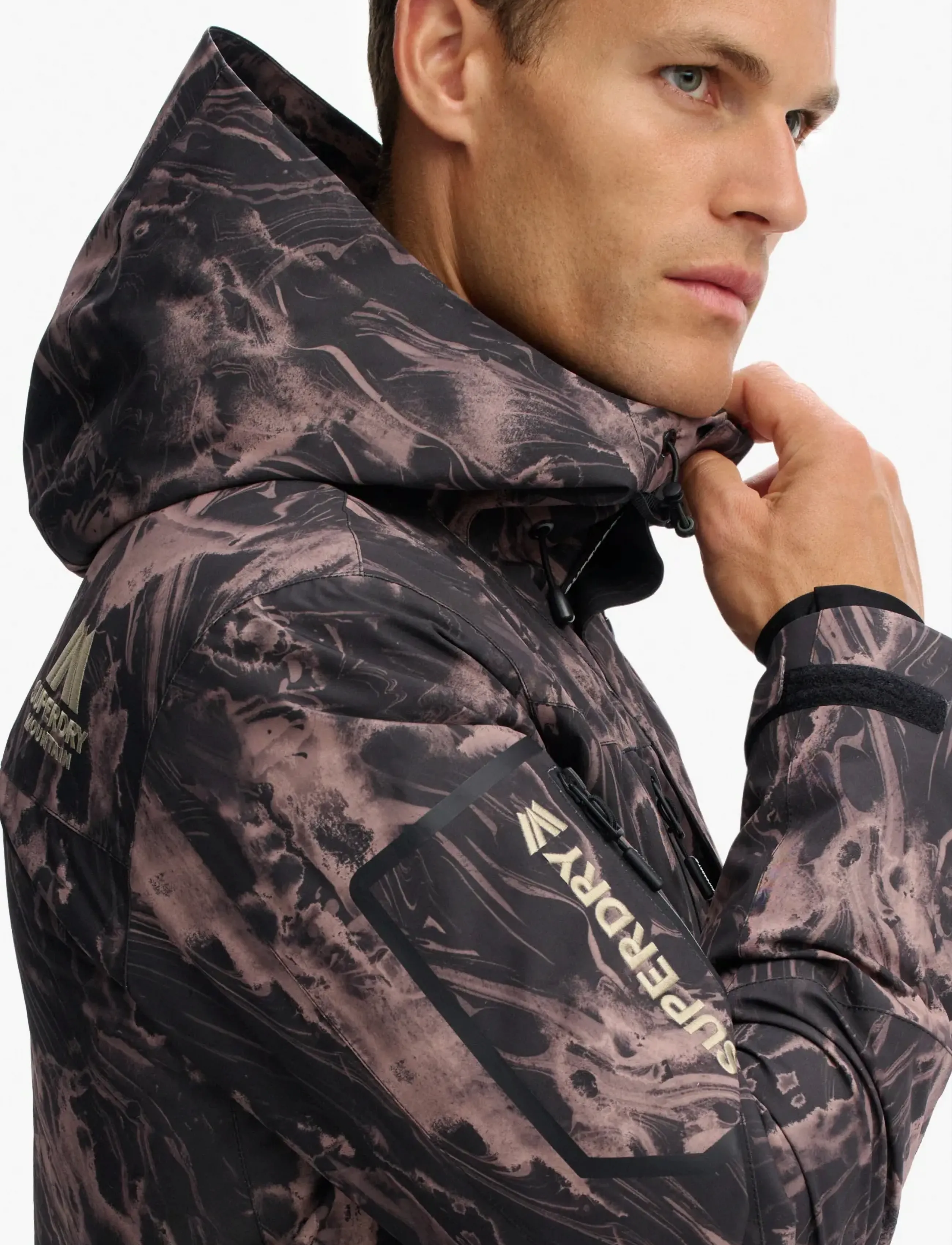 Superdry Sport - HOODED SKI SHELL JACKET - skijakker - woodgrain print - 4