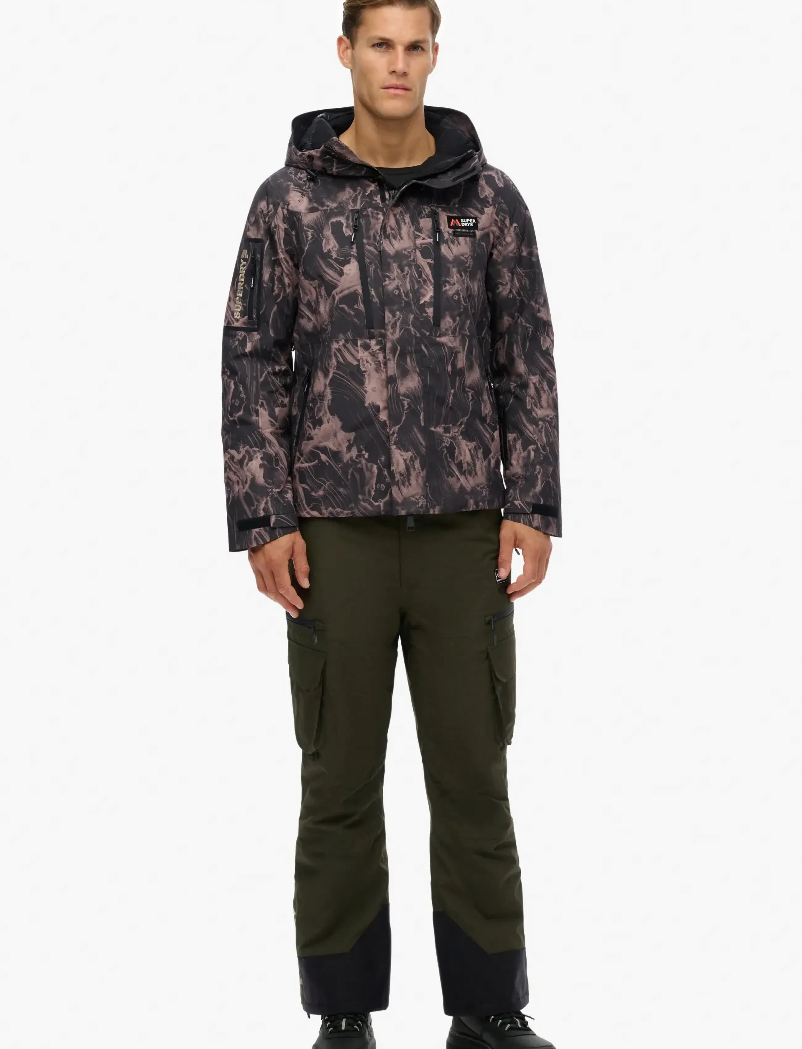 Superdry Sport - HOODED SKI SHELL JACKET - skijakker - woodgrain print - 5