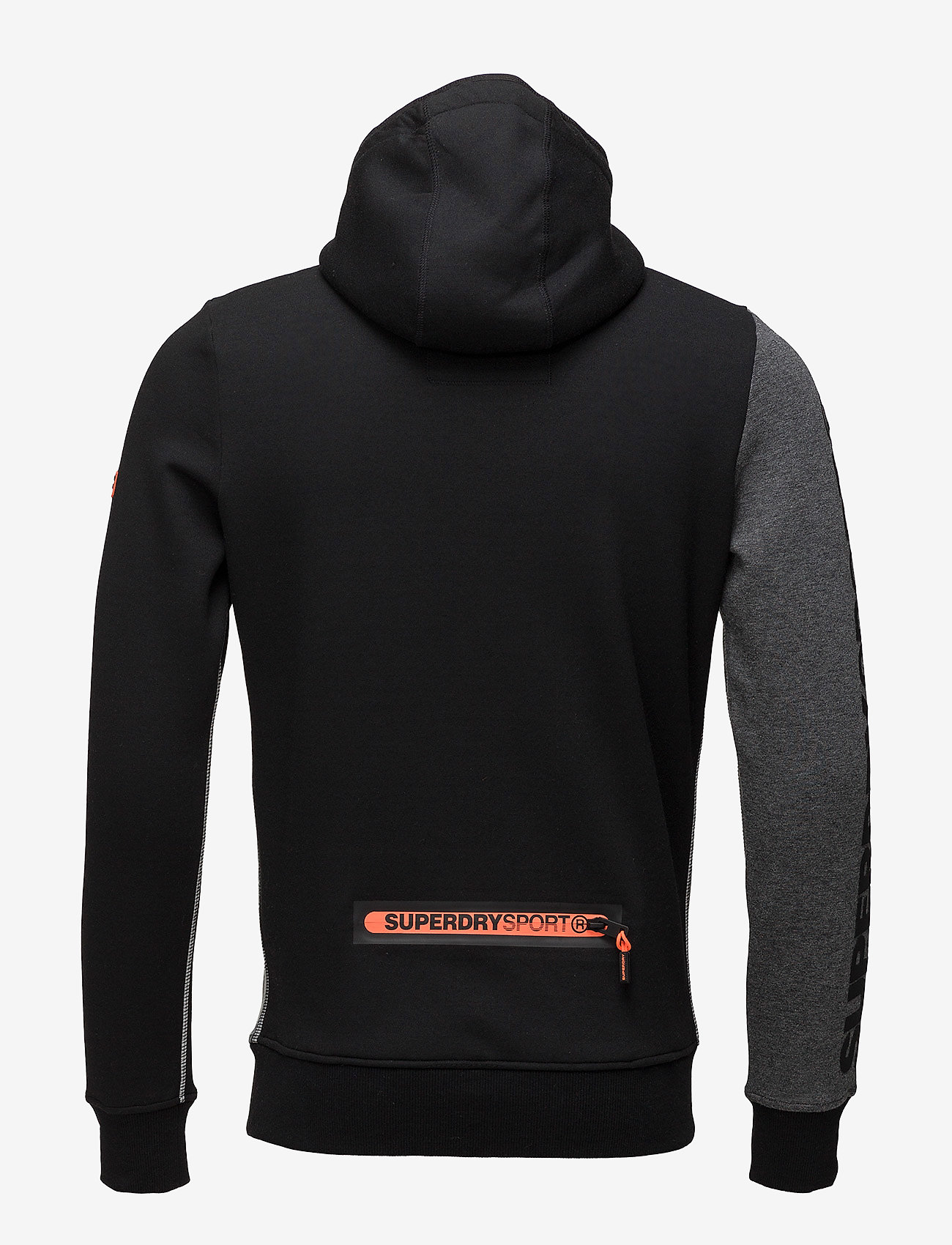 Superdry Sport - GYM TECH SPLICED ZIPHOOD - black/ash granite - 1