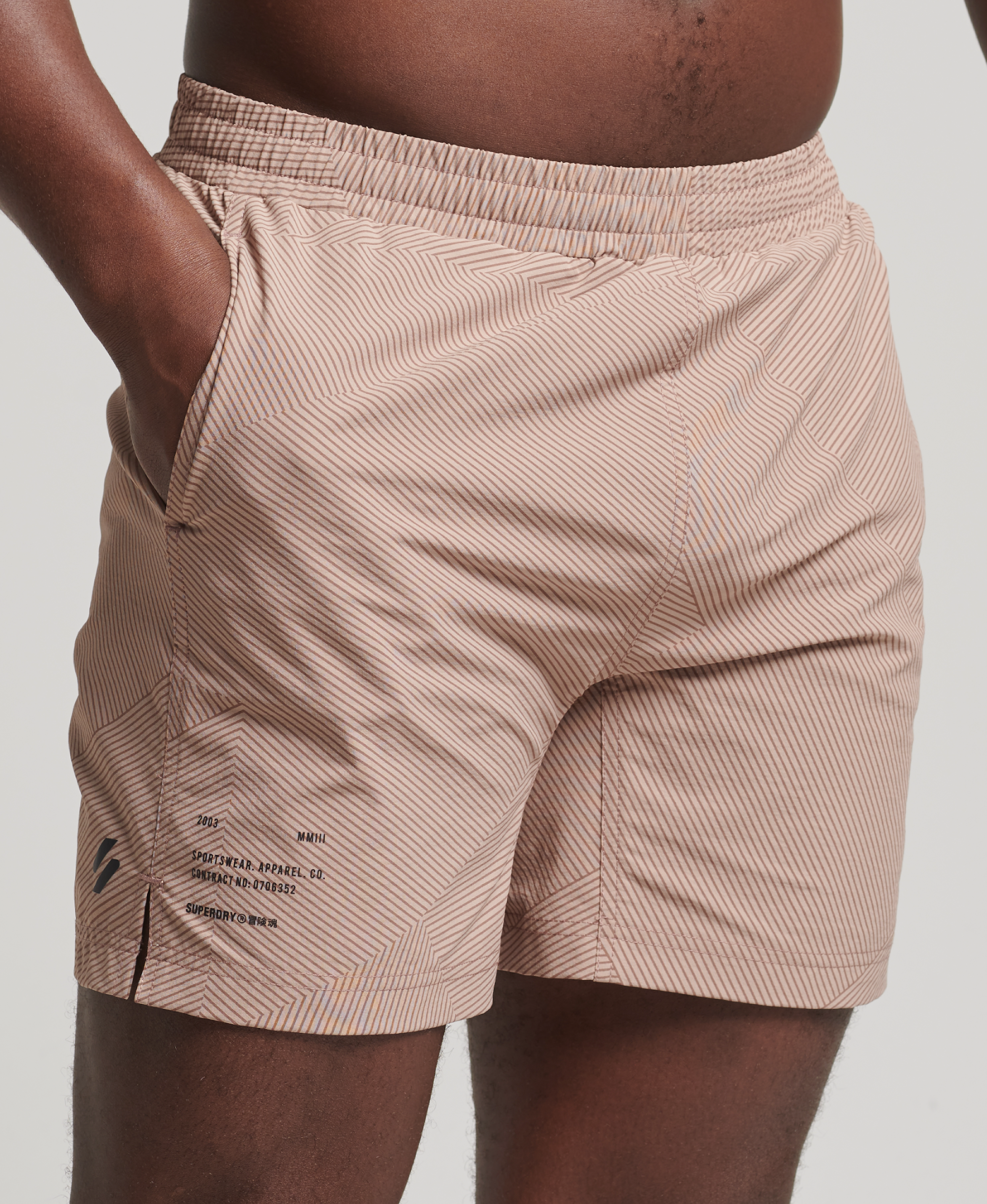 Superdry Sport - CORE MULTI SPORT SHORTS - dark taupe spliced stripe - 2