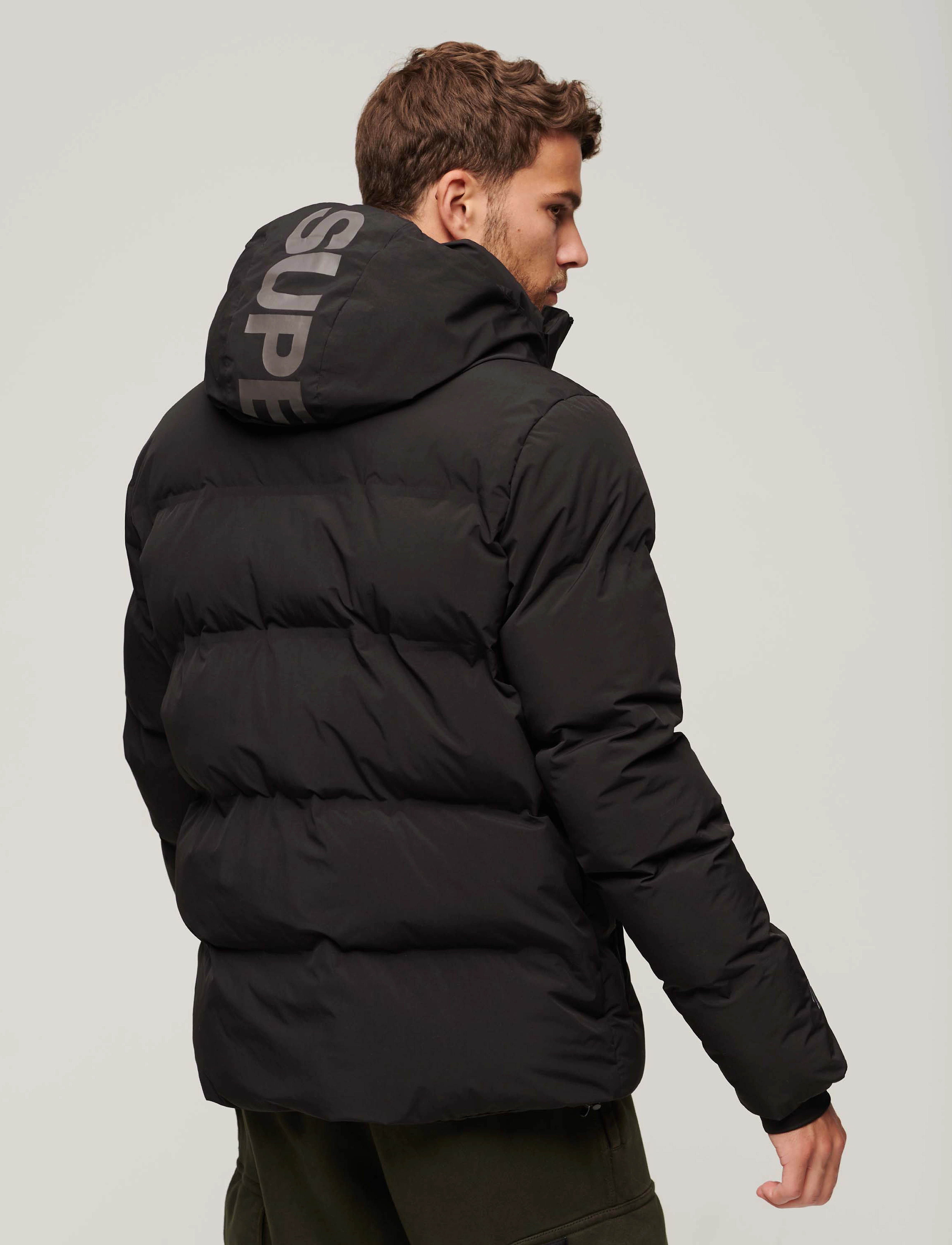 Superdry Sport - HOODED BOXY PUFFER JACKET - black - 3