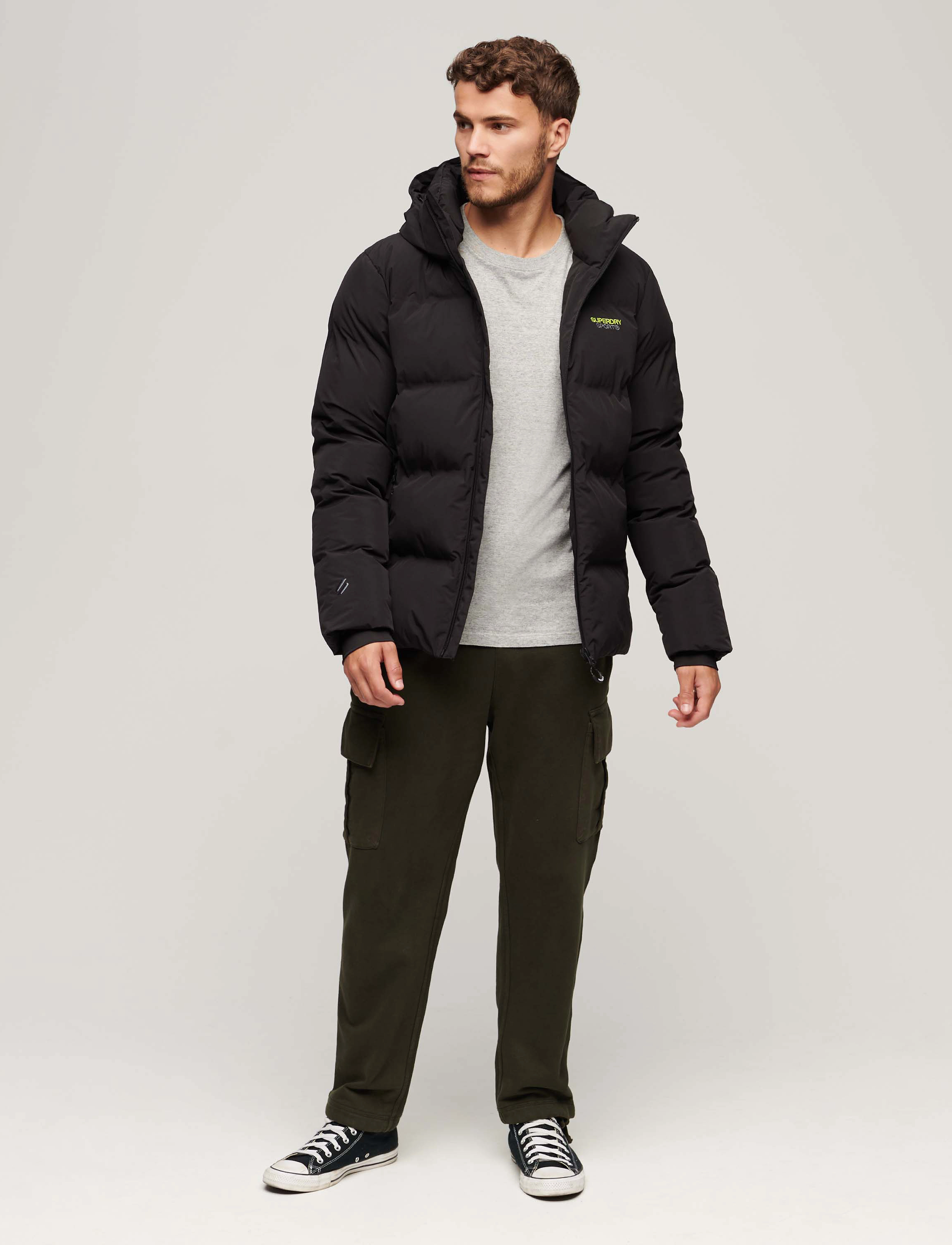 Superdry Sport - HOODED BOXY PUFFER JACKET - black - 4