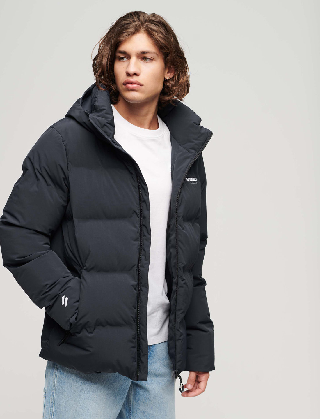 New look hooded boxy puffer jacket in black sales