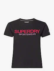 Superdry Sport - SPORTSWEAR LOGO FITTED TEE - najniższe ceny - black - 0