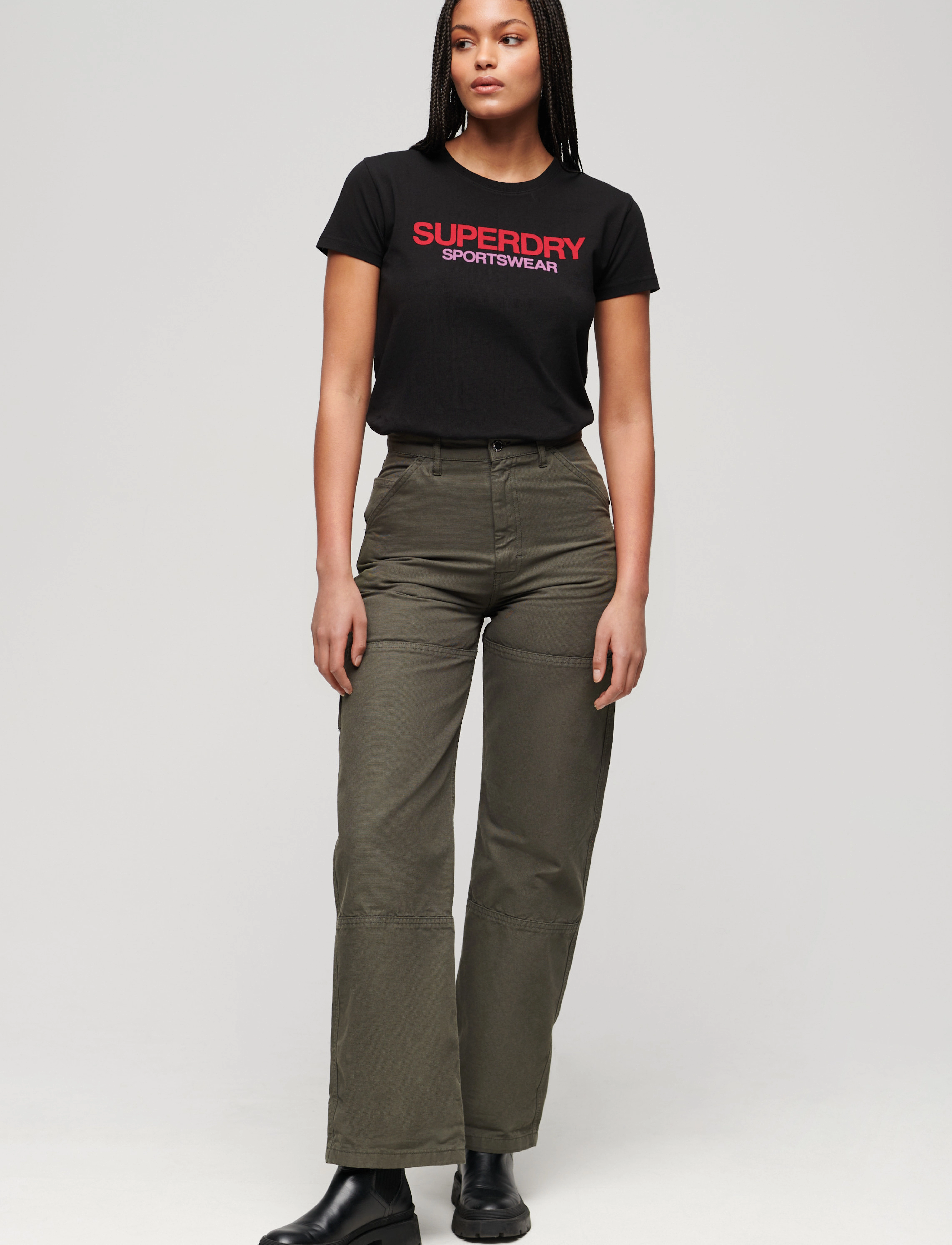 Superdry Sport - SPORTSWEAR LOGO FITTED TEE - black - 3