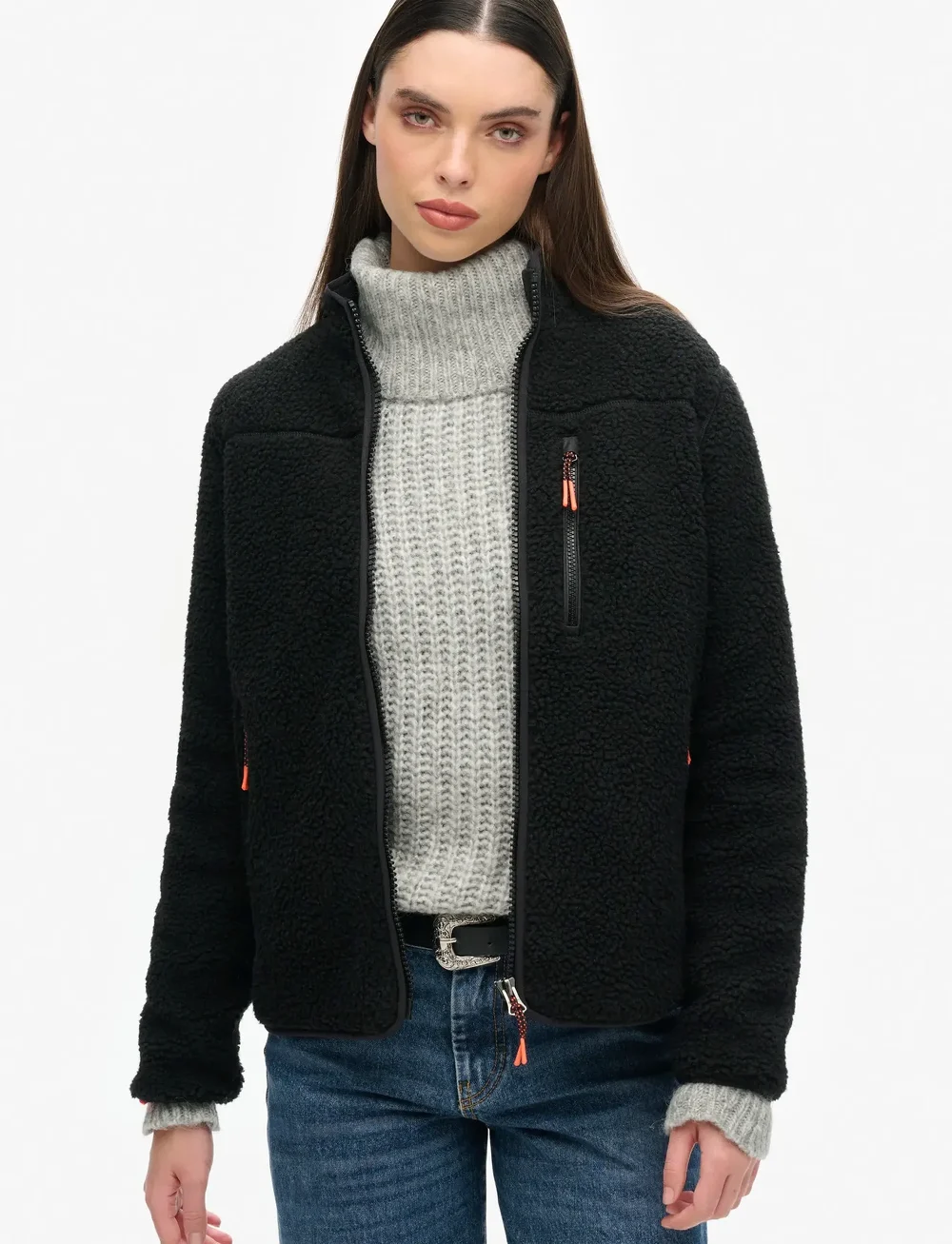 Superdry Sport - OUTDOOR FULL ZIP FLEECE - fleece & midlayer - black/black - 0