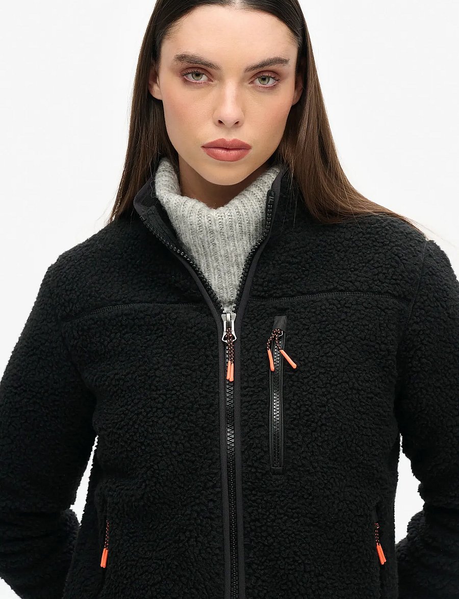 Superdry Sport - OUTDOOR FULL ZIP FLEECE - oberteile - black/black - 2