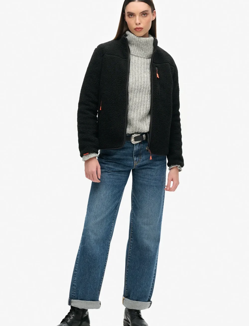 Superdry Sport - OUTDOOR FULL ZIP FLEECE - fleece & midlayer - black/black - 3