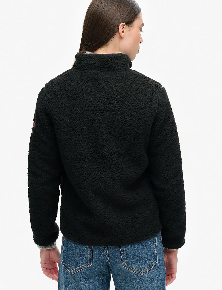 Superdry Sport - OUTDOOR FULL ZIP FLEECE - oberteile - black/black - 4