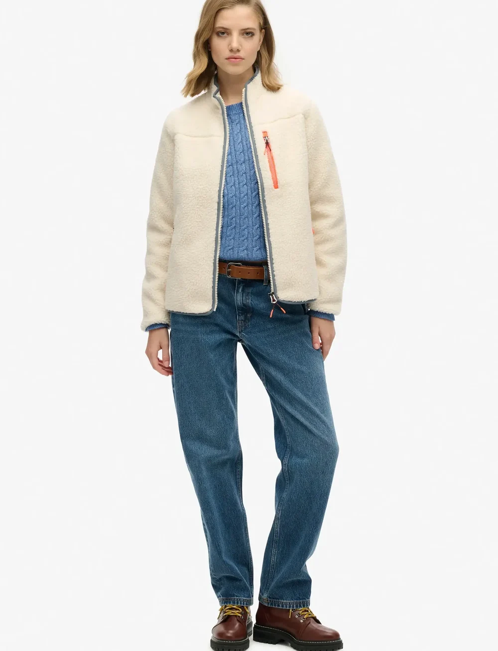 Superdry Sport - OUTDOOR FULL ZIP FLEECE - fleece & mellanlager - ecru - 4