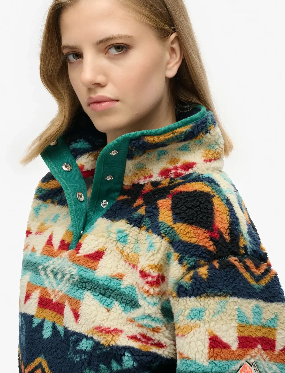 Superdry Sport - SUPER SOFT PRINTED HENLEY - fleece og mellemlag - nava quilt print - 4