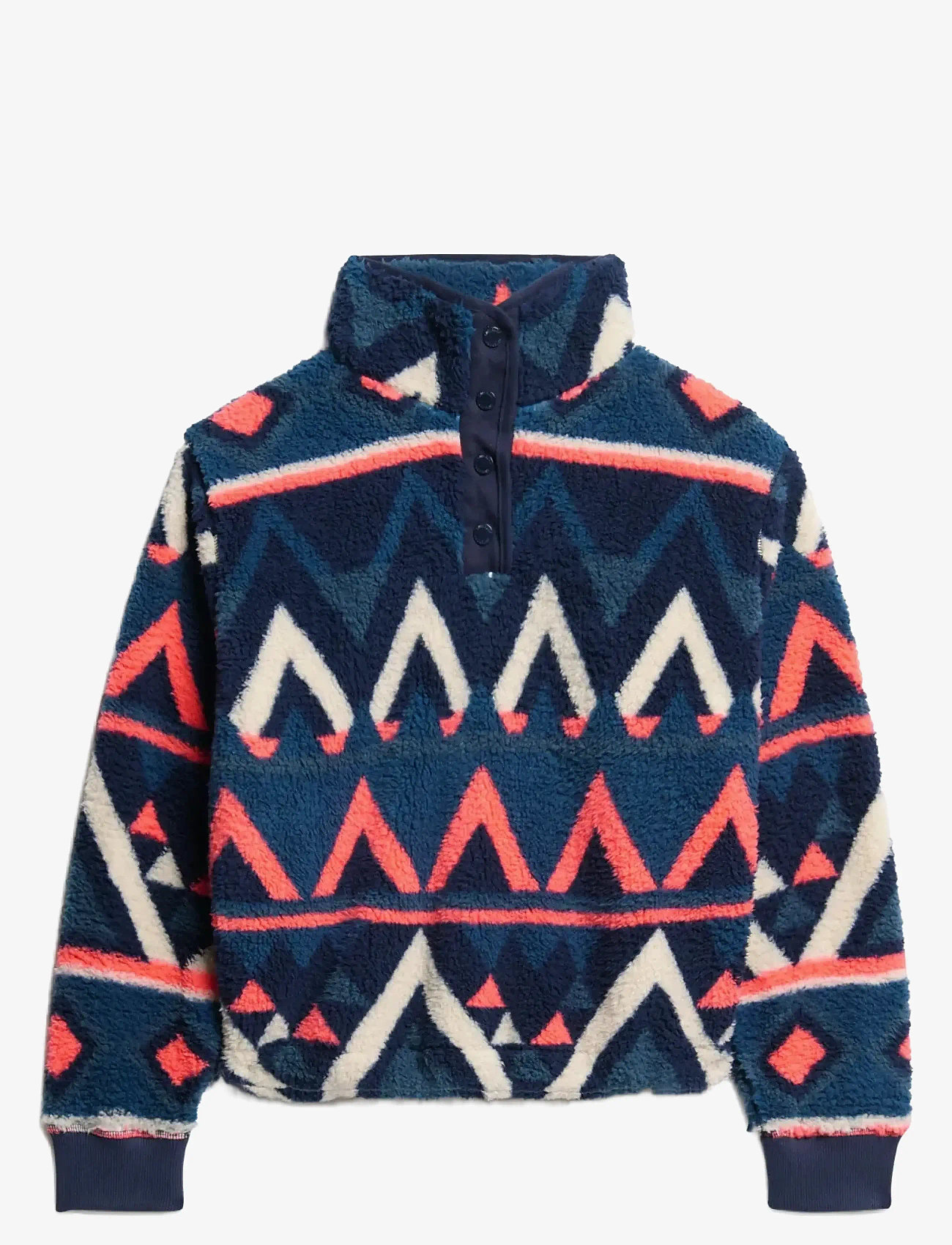 Superdry Sport - SUPER SOFT PRINTED HENLEY - fleece & midlayer - navy terry print - 1