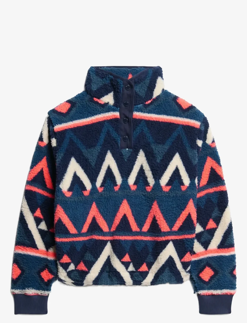 Superdry Sport - SUPER SOFT PRINTED HENLEY - fleece og mellemlag - navy terry print - 1