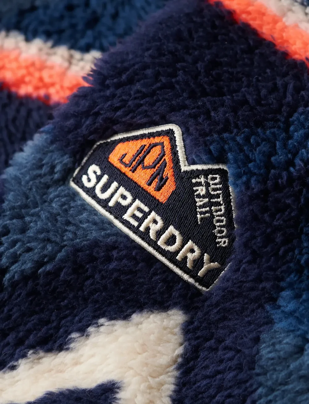 Superdry Sport - SUPER SOFT PRINTED HENLEY - fleece og mellemlag - navy terry print - 3