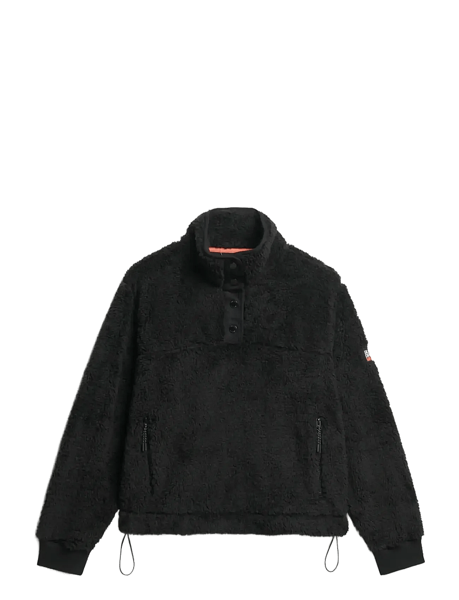 Superdry Sport - SUPER SOFT HENLEY - Överdelar - black - 1