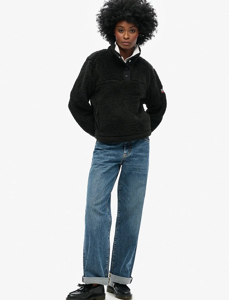 Superdry Sport - SUPER SOFT HENLEY - kampsunid ja vahekihid - black - 3