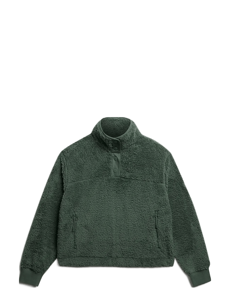 Superdry Sport - SUPER SOFT HENLEY - fleece & mellanlager - laurel khaki - 1