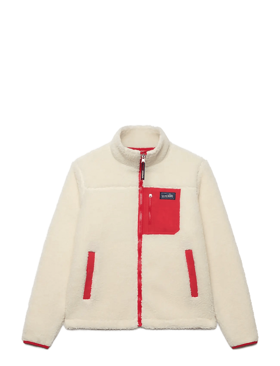 Superdry Sport - HERITAGE ZIP THROUGH FLEECE - oberteile - cream - 1