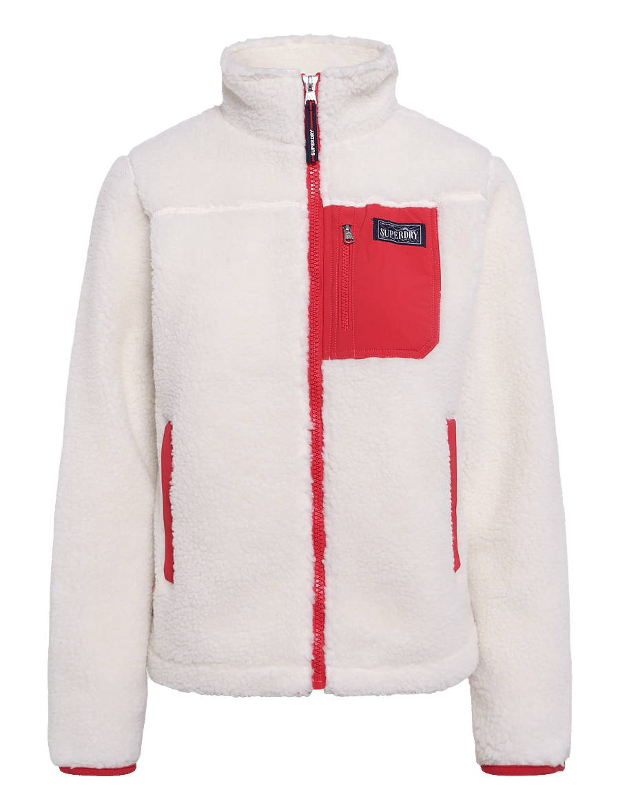 Superdry Sport - HERITAGE ZIP THROUGH FLEECE - overdeler - cream - 1