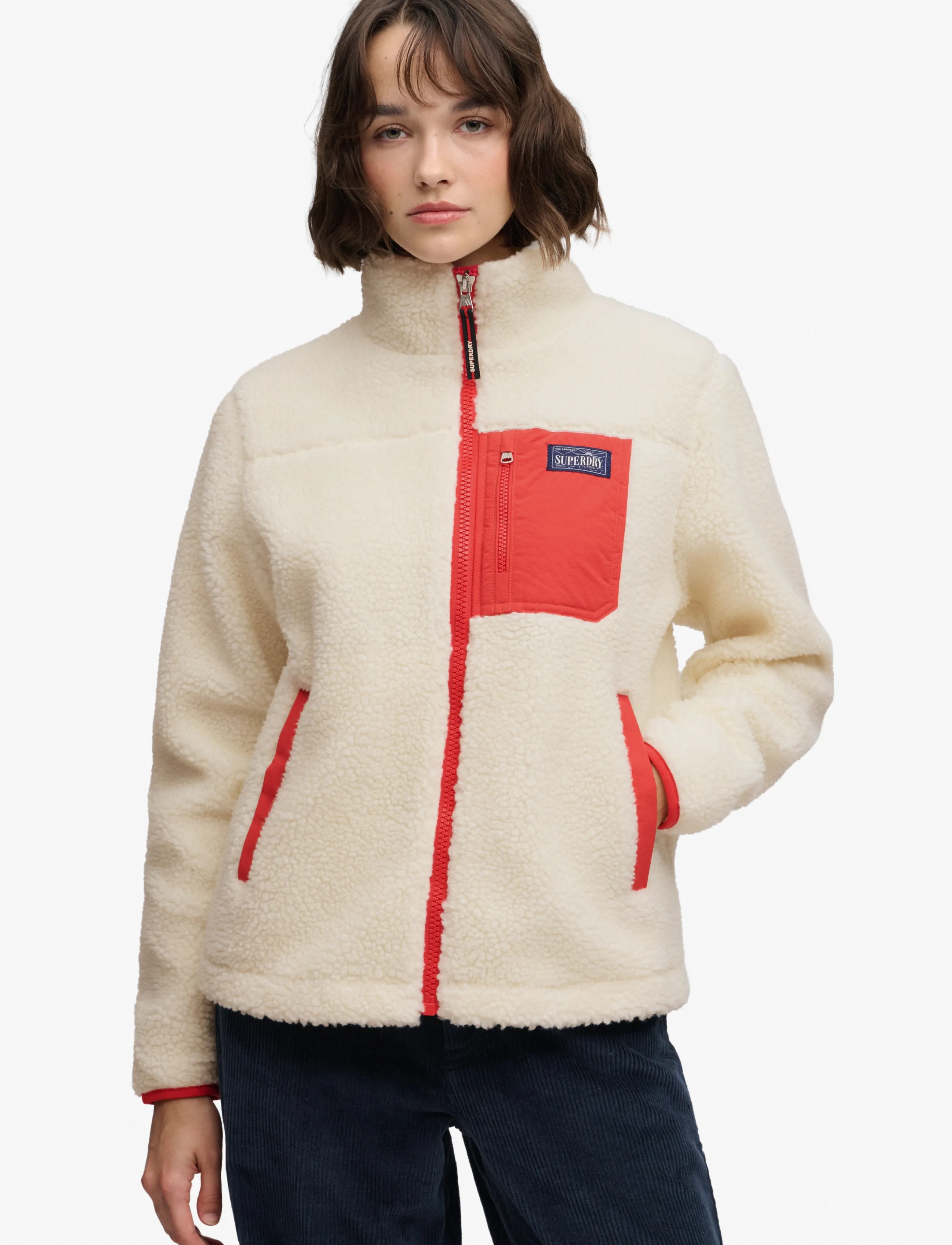 Superdry Sport - HERITAGE ZIP THROUGH FLEECE - oberteile - cream - 3