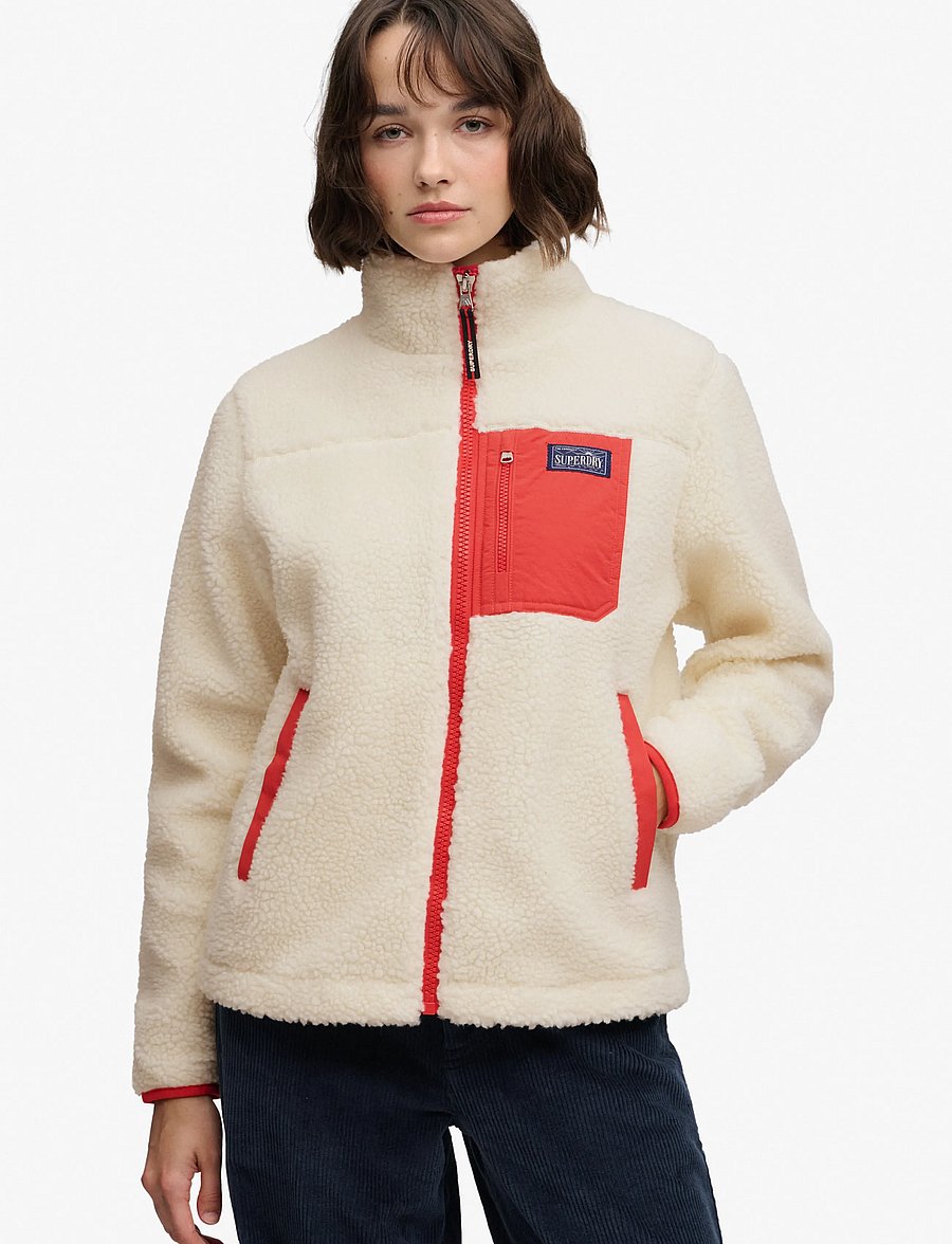 Superdry Sport - HERITAGE ZIP THROUGH FLEECE - oberteile - cream - 3