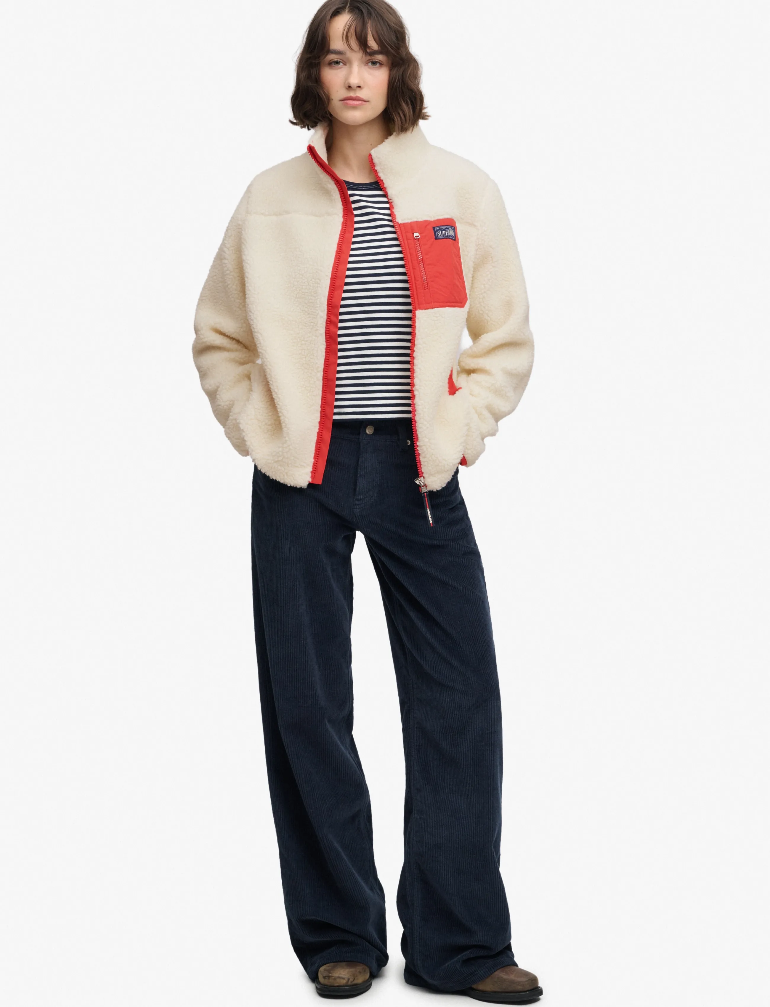Superdry Sport - HERITAGE ZIP THROUGH FLEECE - oberteile - cream - 5