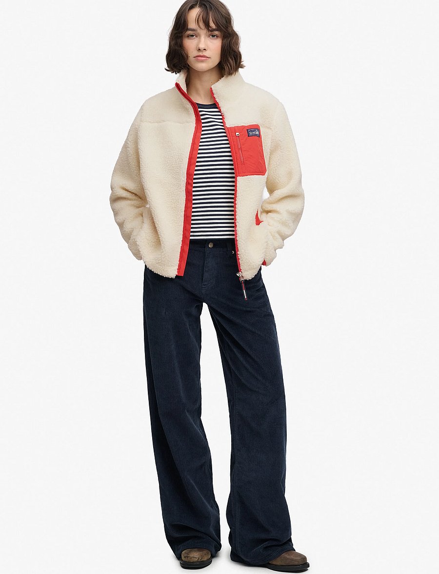 Superdry Sport - HERITAGE ZIP THROUGH FLEECE - oberteile - cream - 5