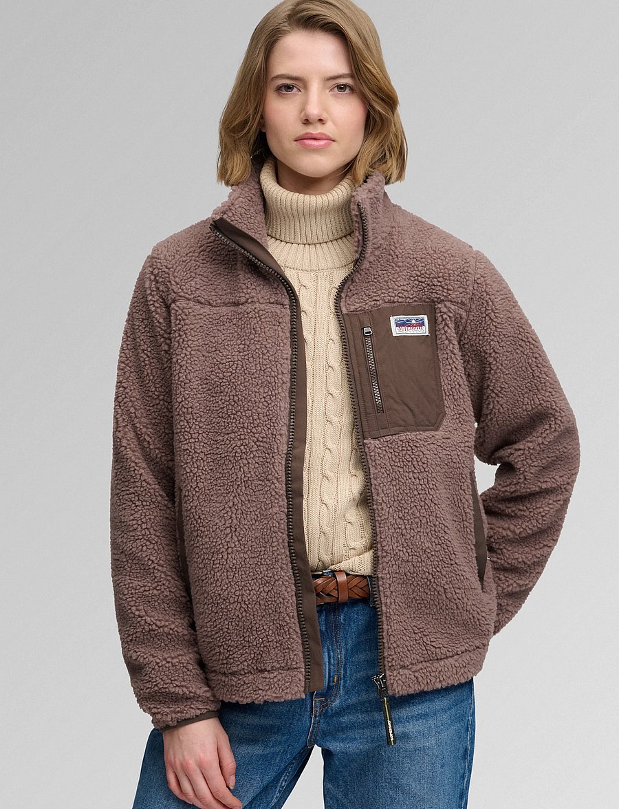 Superdry Sport - HERITAGE ZIP THROUGH FLEECE - overdele - dark taupe - 0