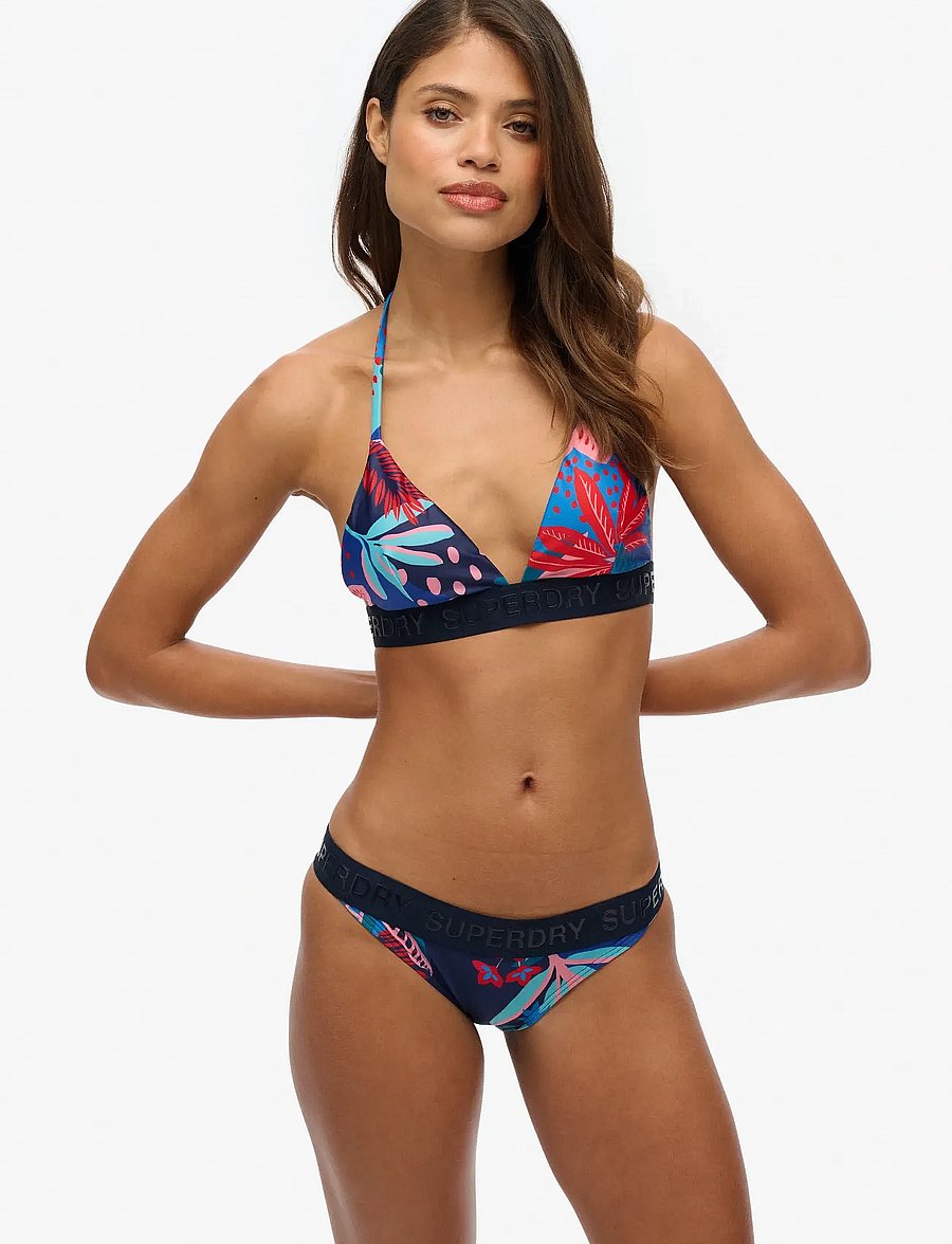 Superdry Sport - LOGO CLASSIC BIKINI BOTTOMS - sport-bademode - tropical stencil blue print - 5