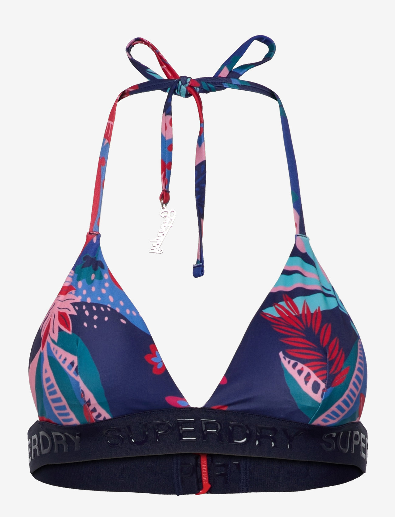 Superdry Sport - LOGO TRIANGLE BIKINI TOP - tropical stencil blue print - 1