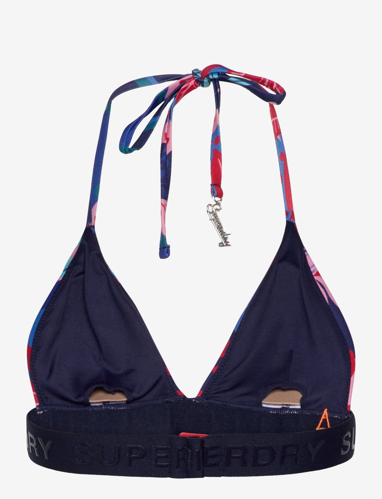Superdry Sport - LOGO TRIANGLE BIKINI TOP - tropical stencil blue print - 2