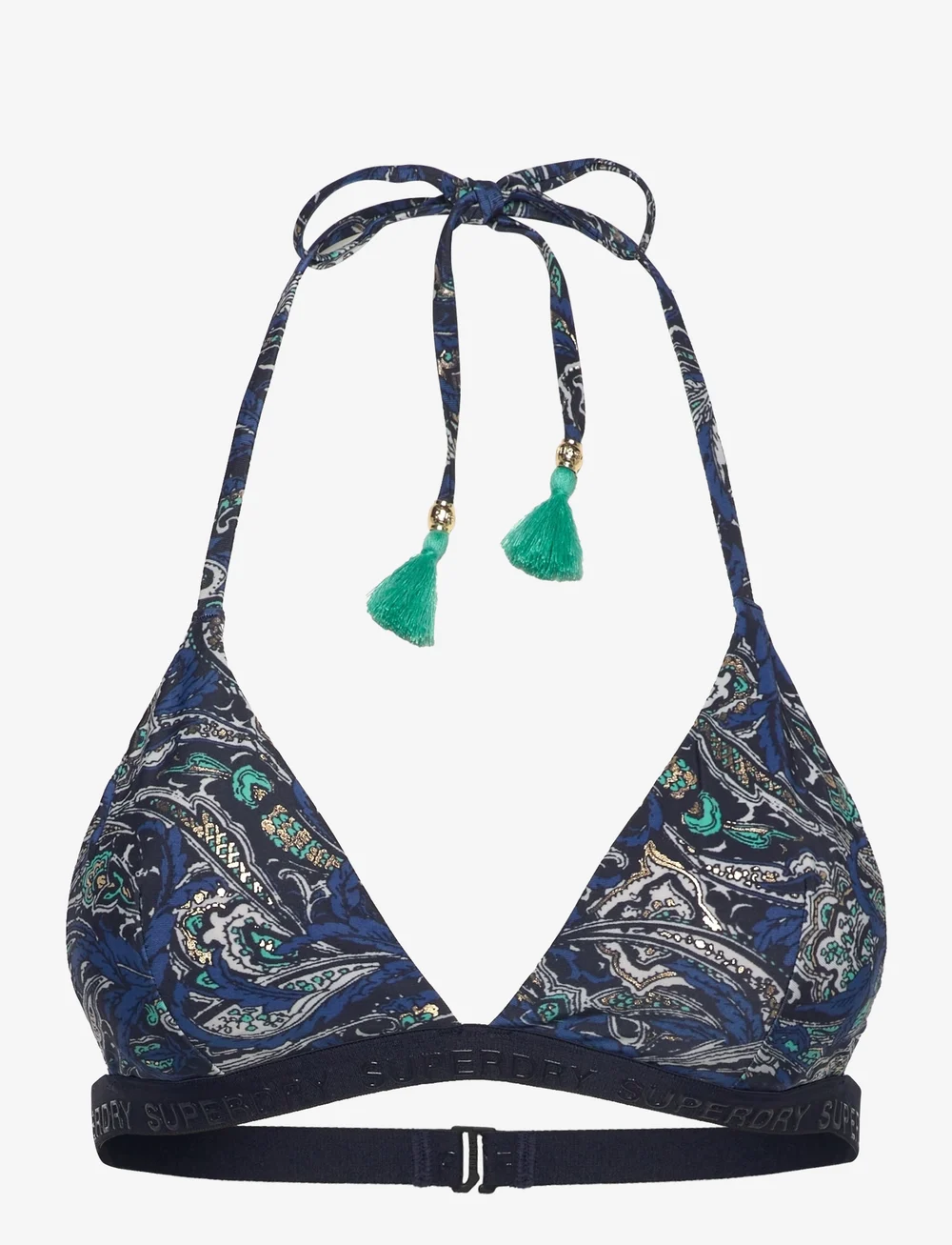 Superdry Sport - PRINT TRIANGLE BIKINI TOP - bikinis - navy leaf paisley - 1