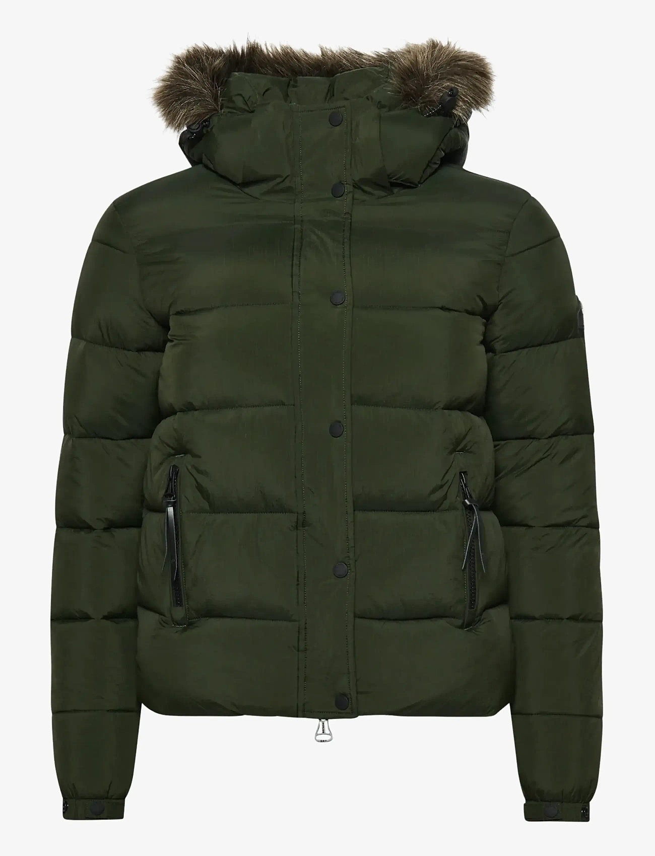 Superdry Sport - VINTAGE HOODED MID LAYER SHORT - daunenjacken - surplus goods olive - 1