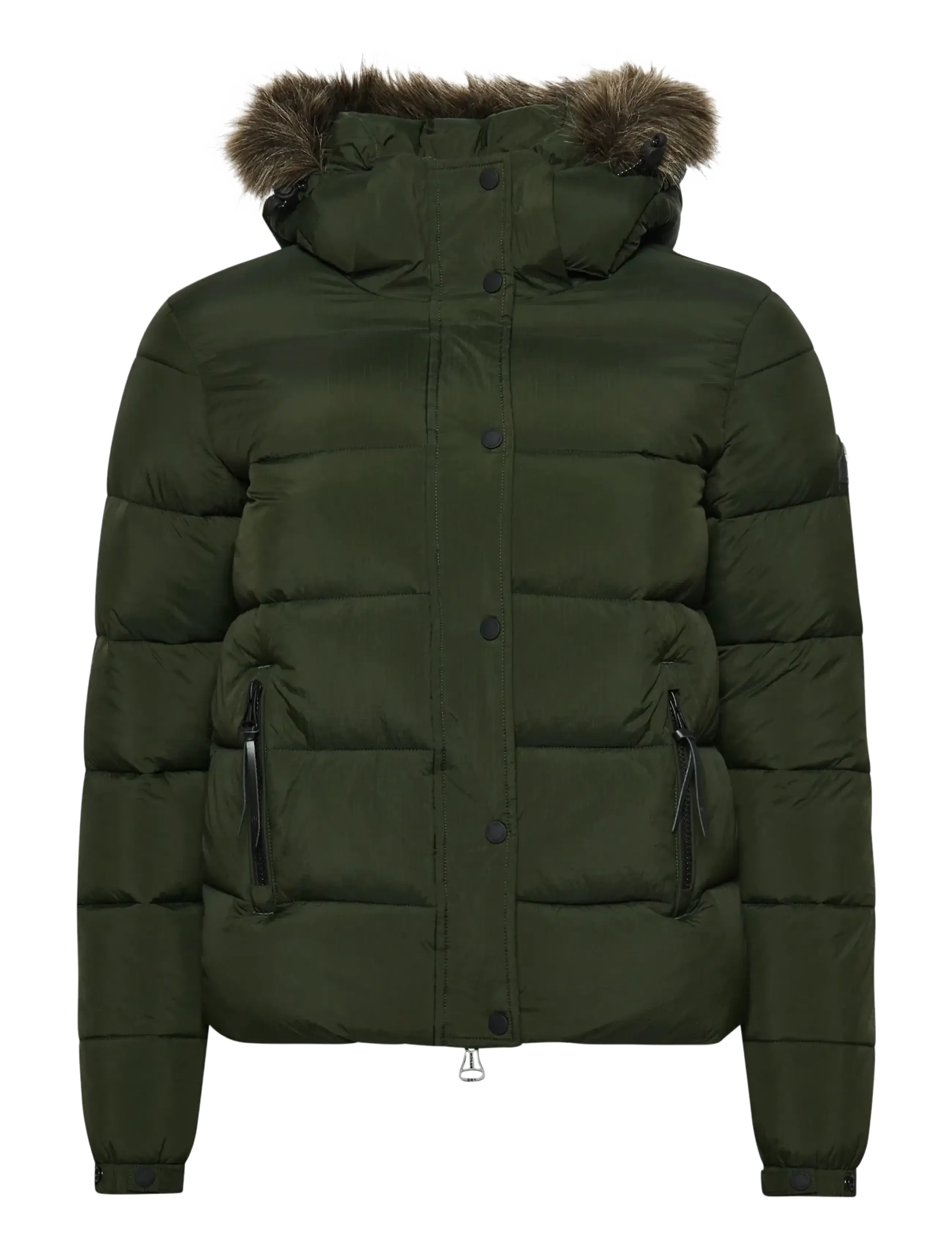 Superdry Sport VINTAGE HOODED MID LAYER SHORT - Vaatteet - SURPLUS GOODS OLIVE / green