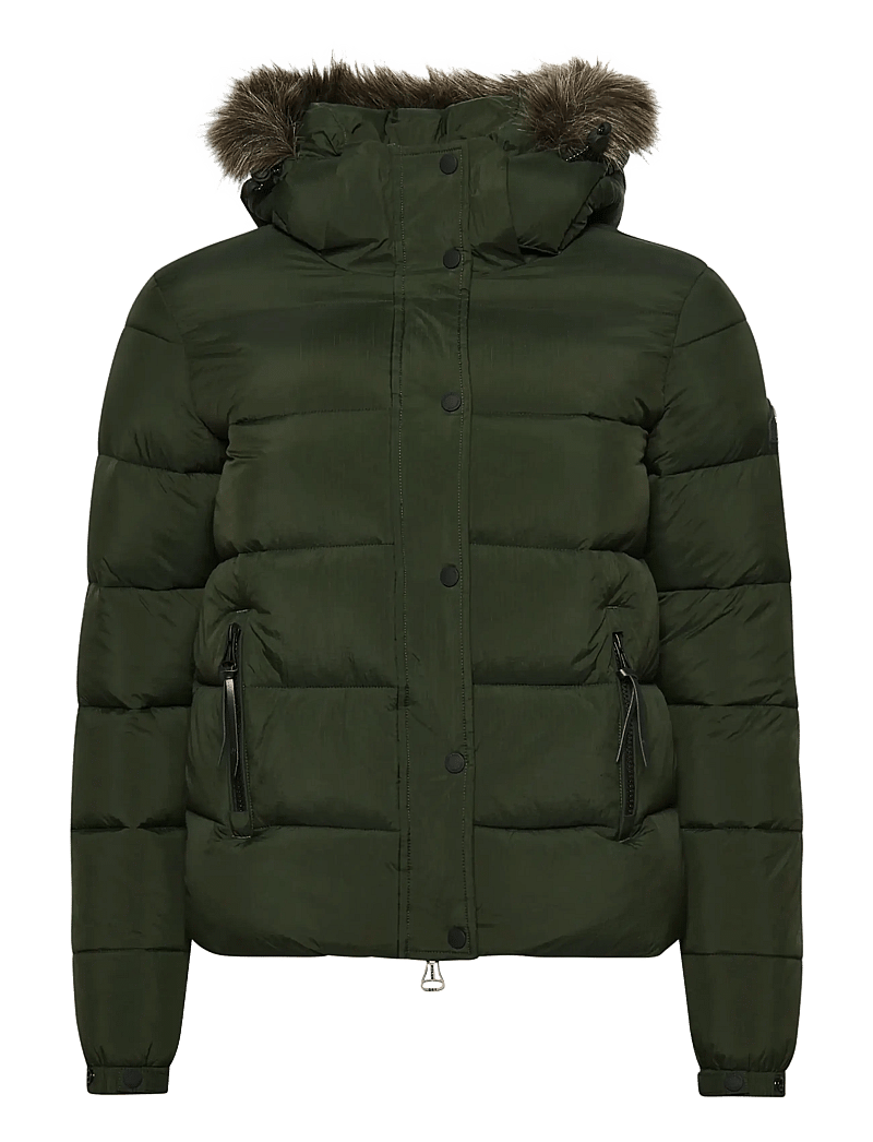 Superdry Sport - VINTAGE HOODED MID LAYER SHORT - winter jackets - surplus goods olive - 1