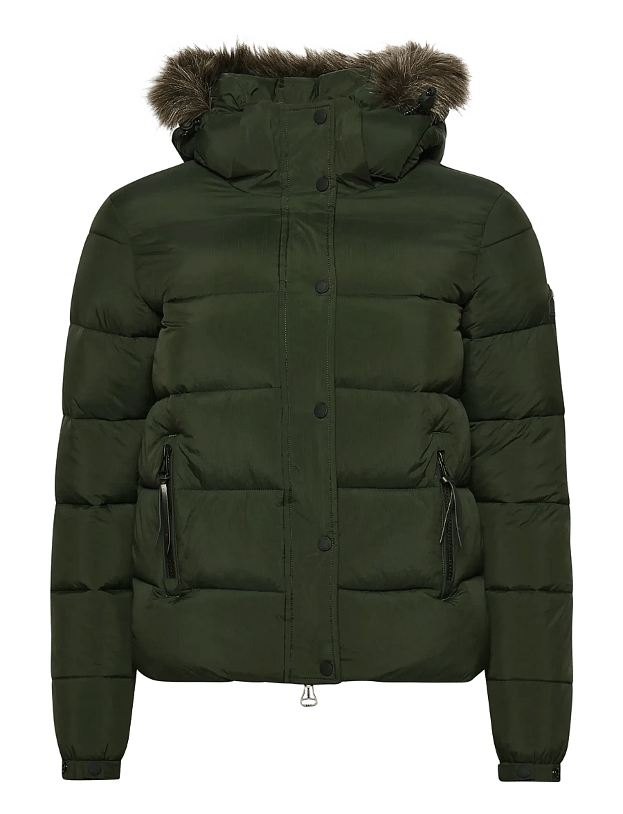 Superdry Sport - VINTAGE HOODED MID LAYER SHORT - winterjacken - surplus goods olive - 1