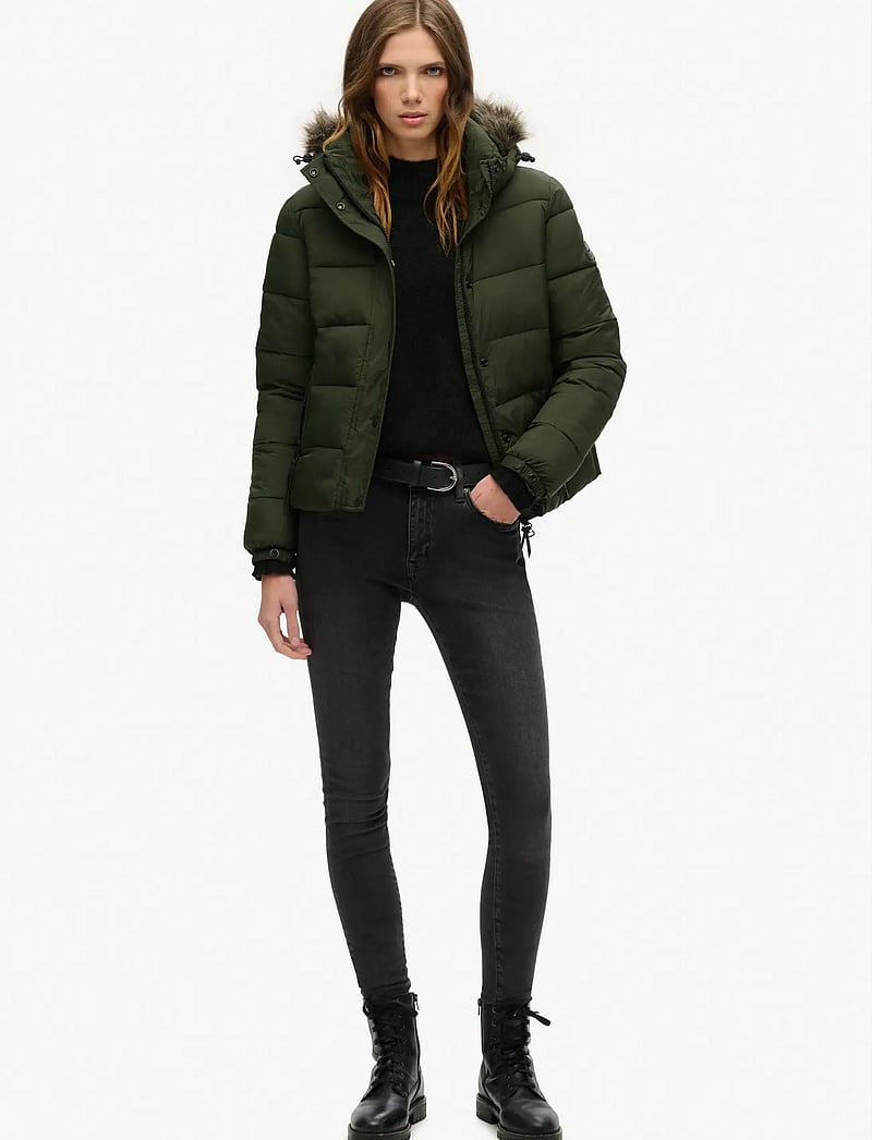 Superdry Sport - VINTAGE HOODED MID LAYER SHORT - winter jackets - surplus goods olive - 2