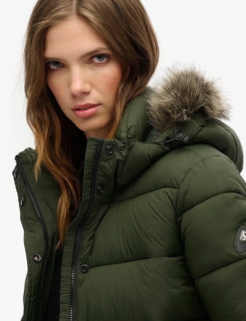 Superdry Sport - VINTAGE HOODED MID LAYER SHORT - winter jackets - surplus goods olive - 3