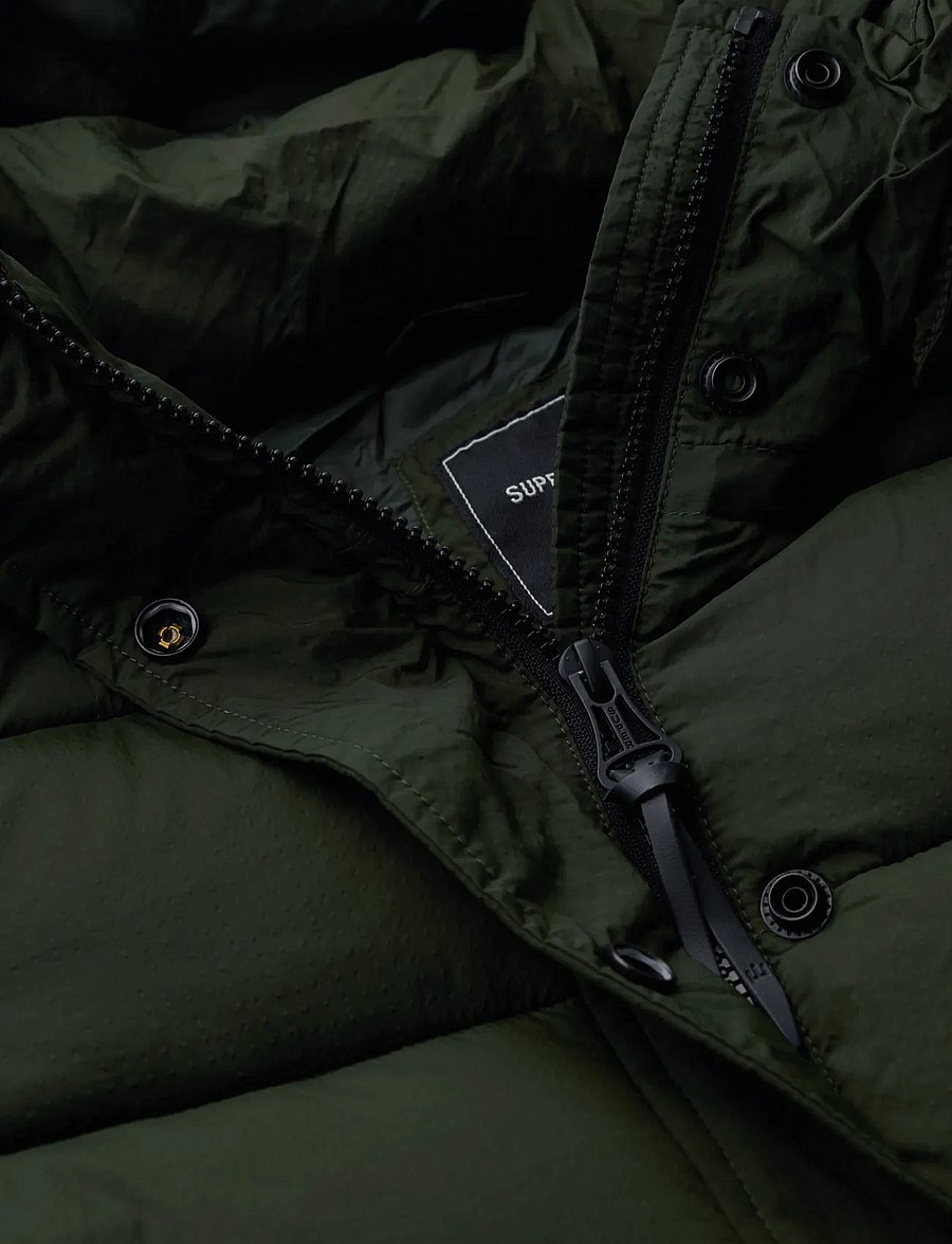 Superdry Sport - VINTAGE HOODED MID LAYER SHORT - winterjacken - surplus goods olive - 5