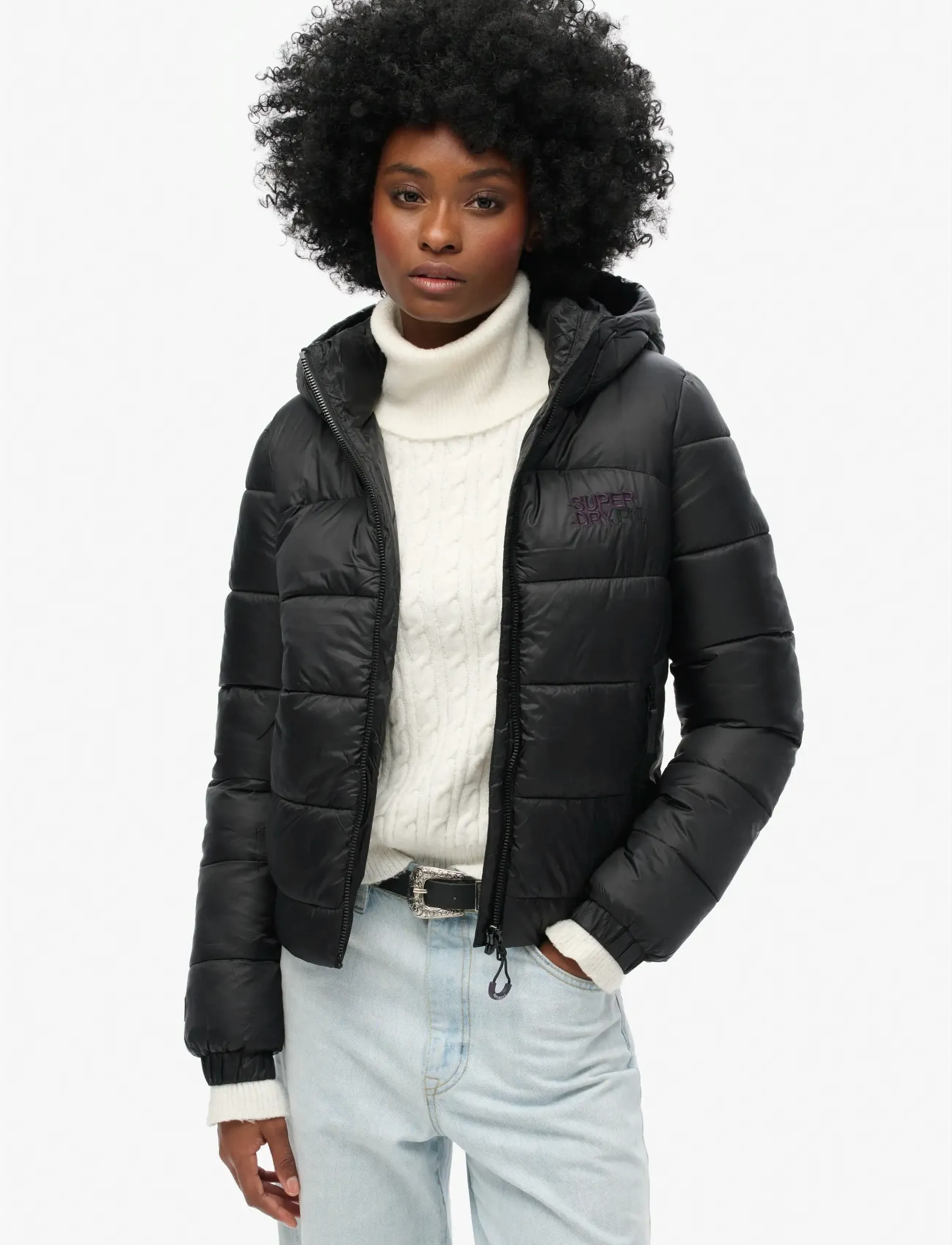 Superdry Sport Sports Puffer Bomber Jacket, 42, Jackets, Schwarz - Padded Frauen