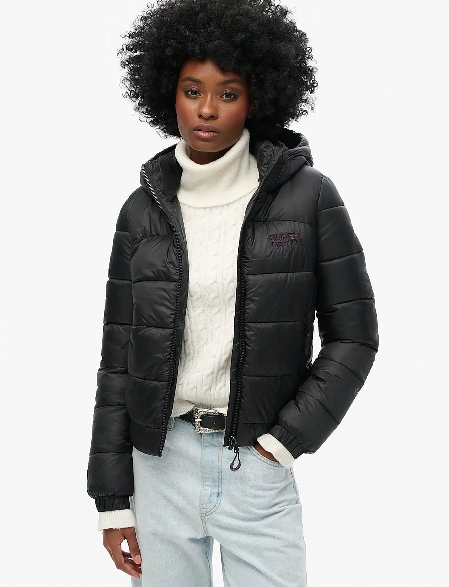 Superdry Sport - SPORTS PUFFER BOMBER JACKET - vinterjakker - black - 0