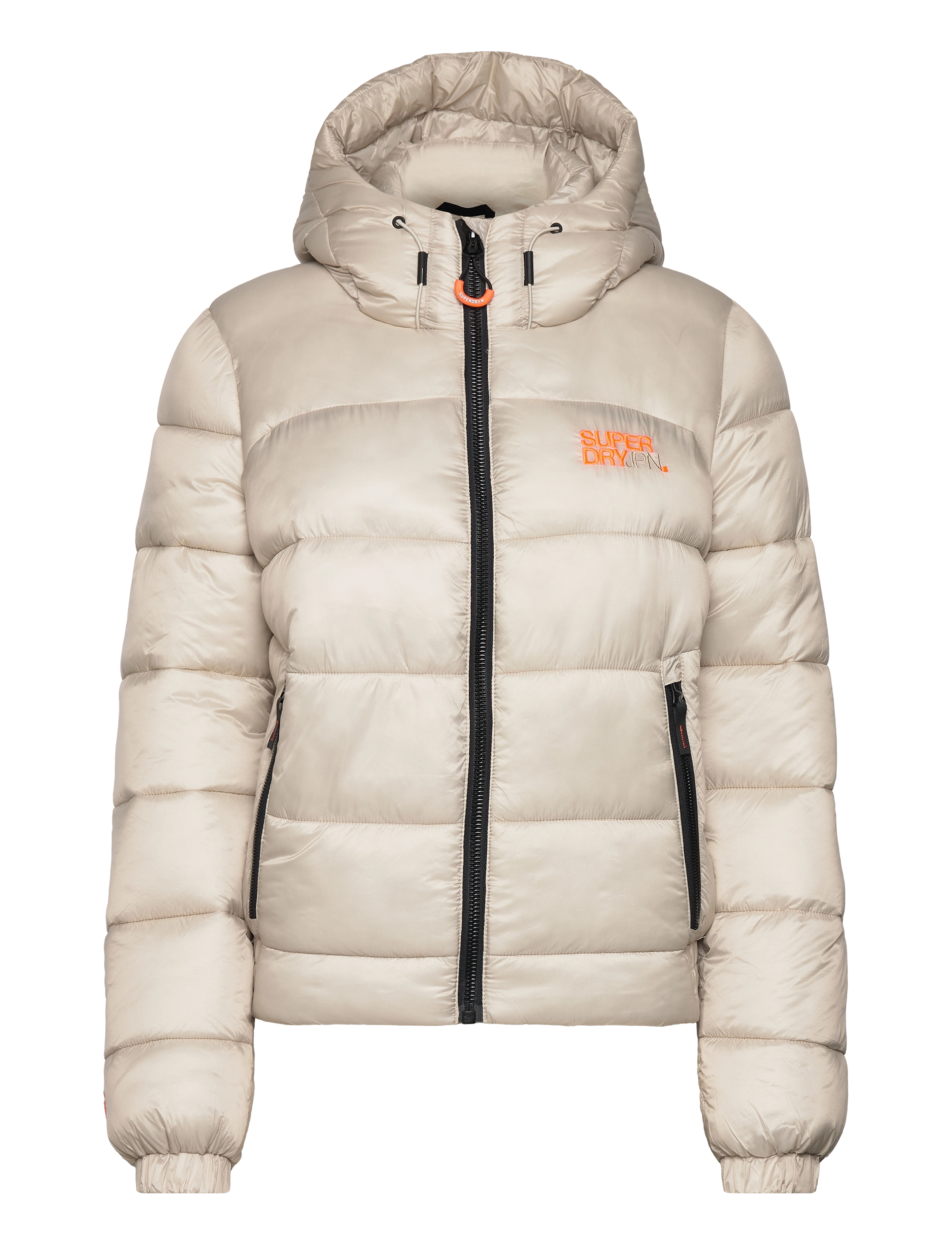 SPORTS PUFFER BOMBER JACKET - PELICAN BEIGE
