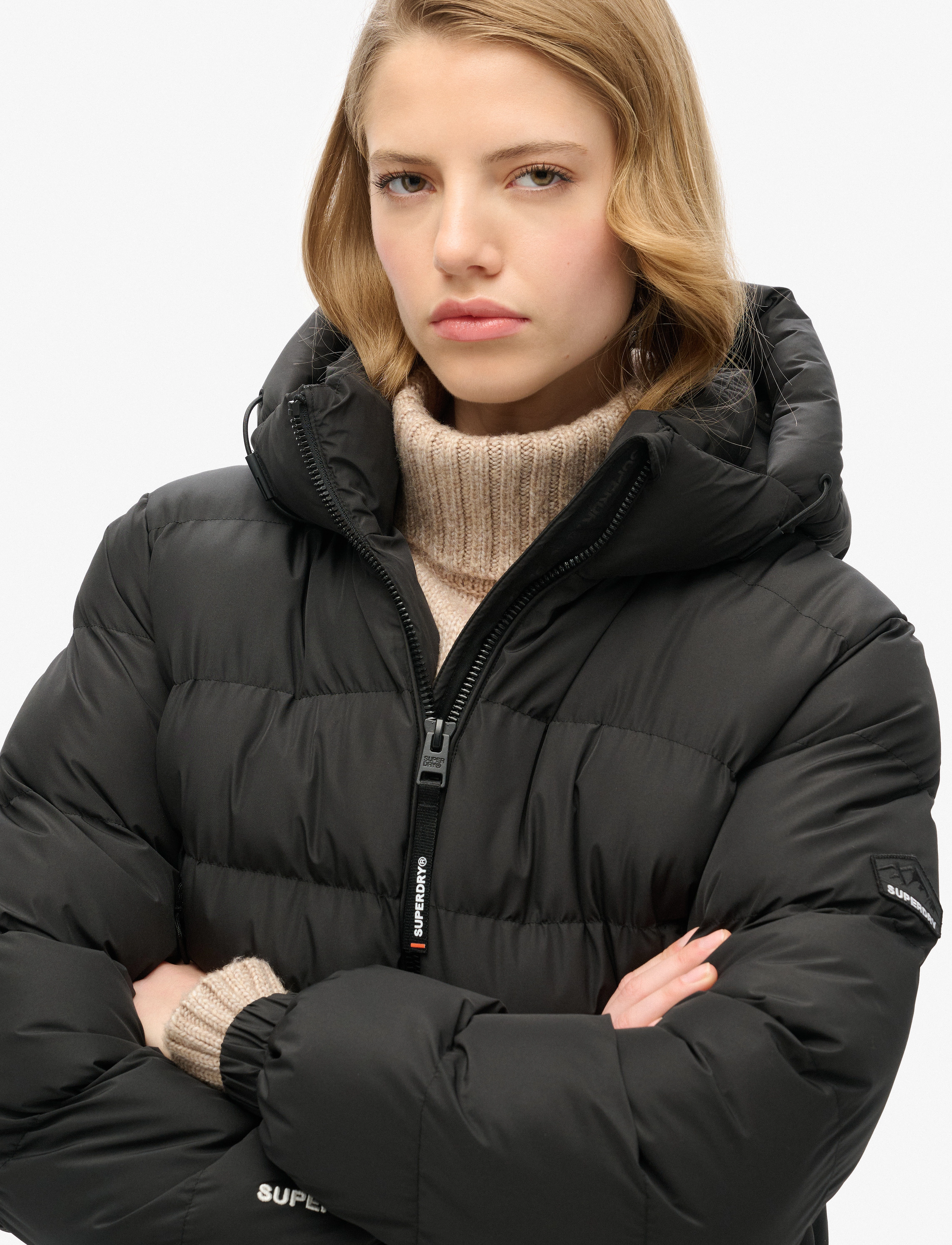 Superdry Sport - HOODED SPORTS PUFFER JACKET - black - 3