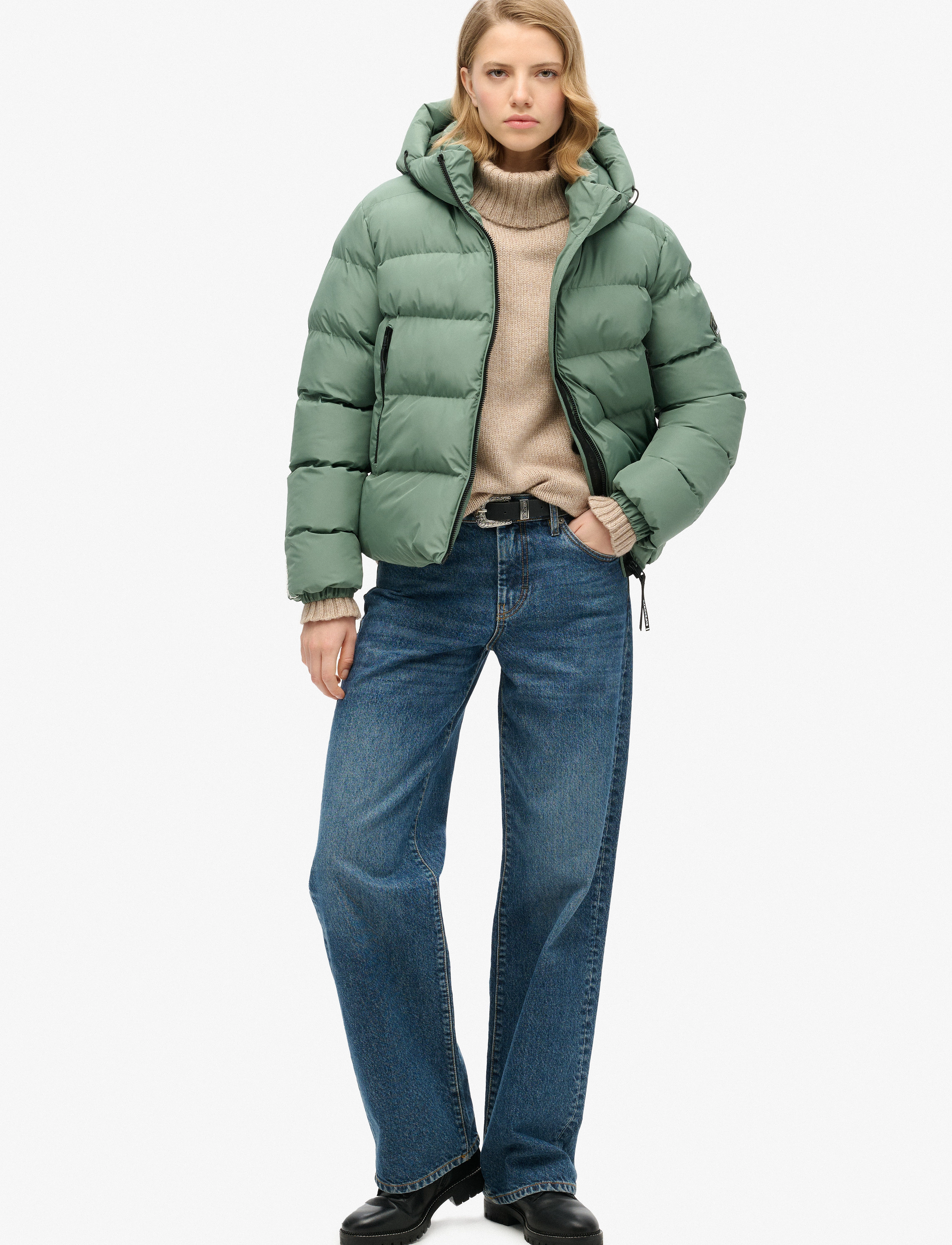 Superdry Sport - HOODED SPORTS PUFFER JACKET - laurel khaki - 5