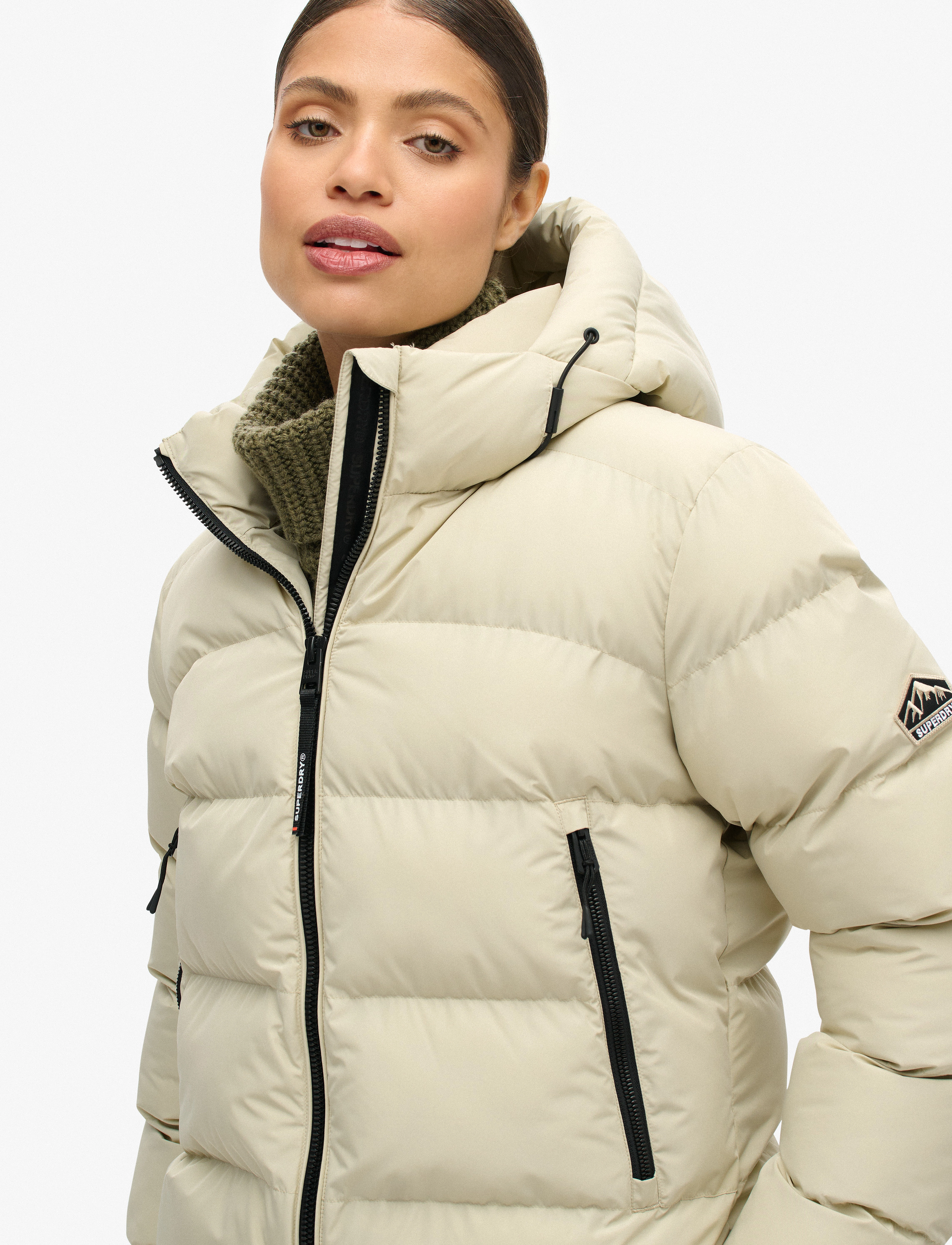 Superdry Sport - HOODED SPORTS PUFFER JACKET - pelican beige - 4