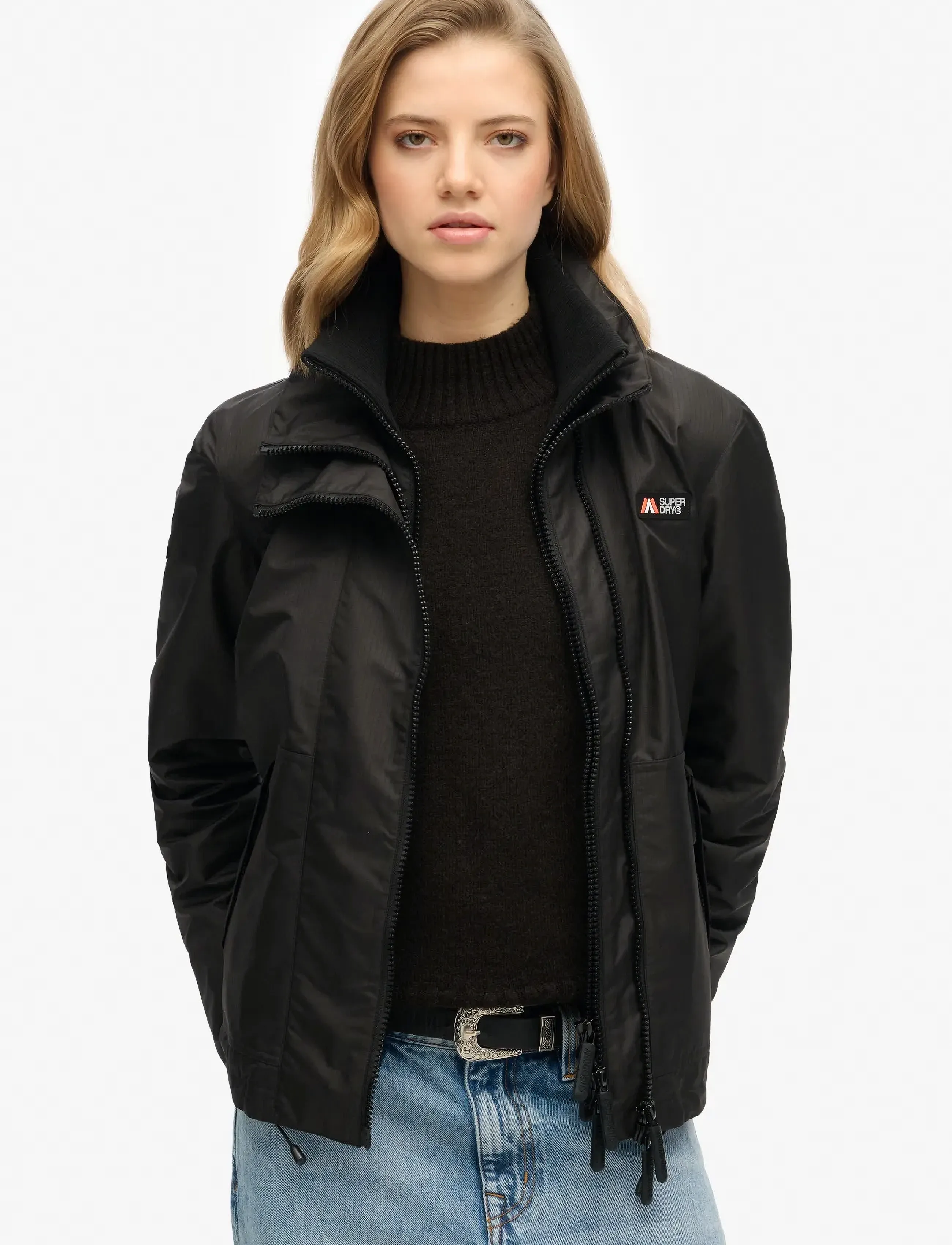 Superdry Sport Mtn Windbreaker Jacket, Damen, Windjacke, Schwarz, Gr.S